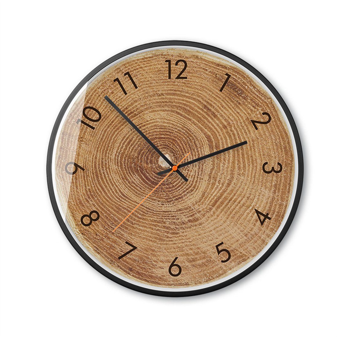 HOPPO~ dekorative Holzmaserung stille Uhr Wanduhr Wanduhr, für 35cm Wohnzimmer