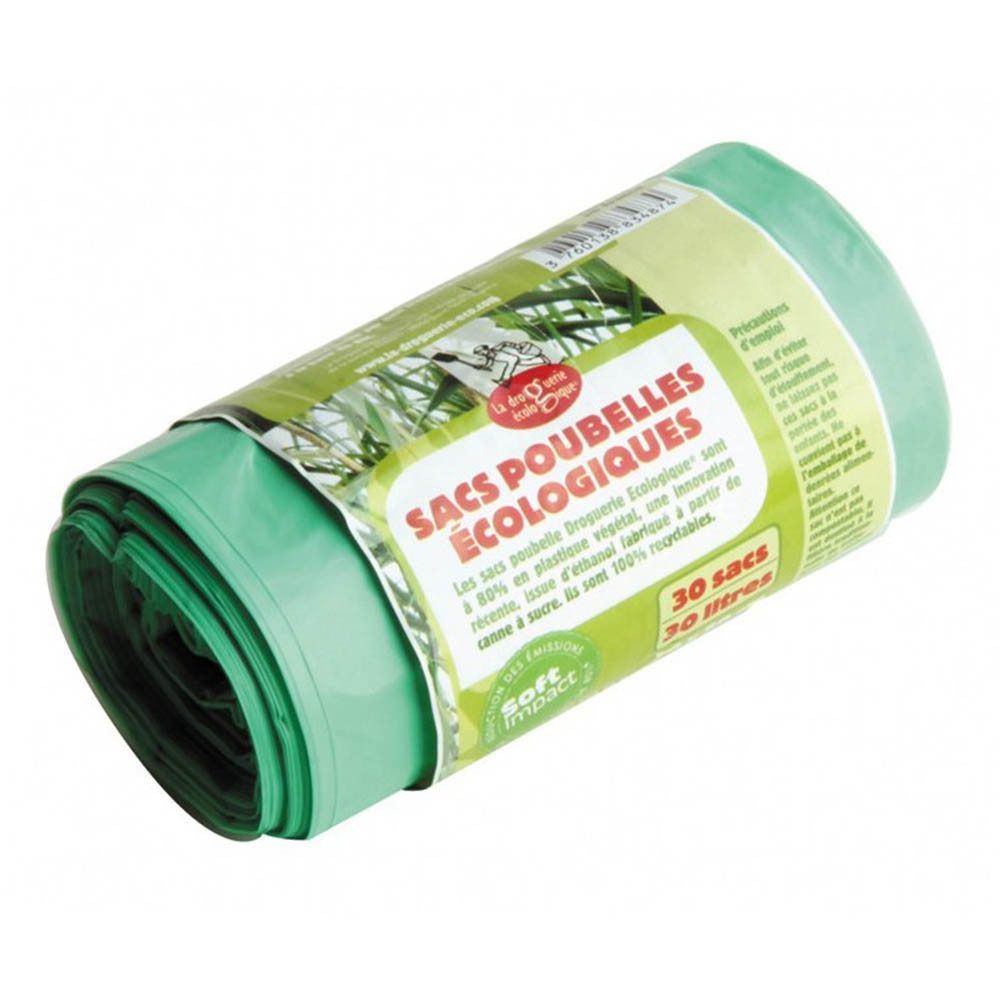 ecodis Müllbeutel Ökologische Müllbeutel - 30 Beutel 30L Grün