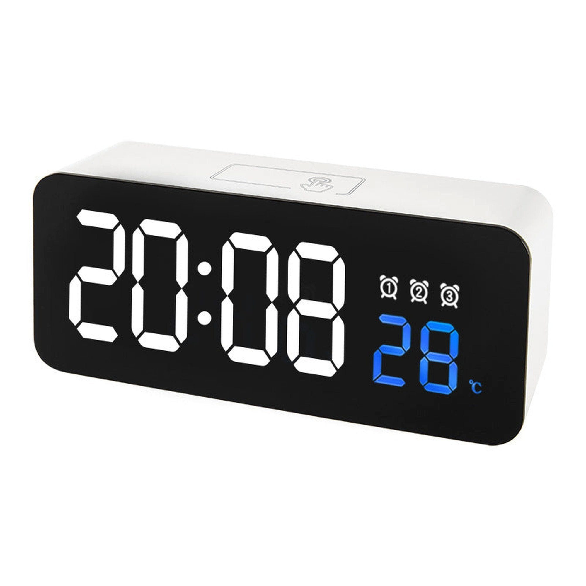 AUKUU Wecker Modische Modische Nachttischuhr einfache elektronische Uhr Spiegeluhr mehrere Wecker mit Temperatur