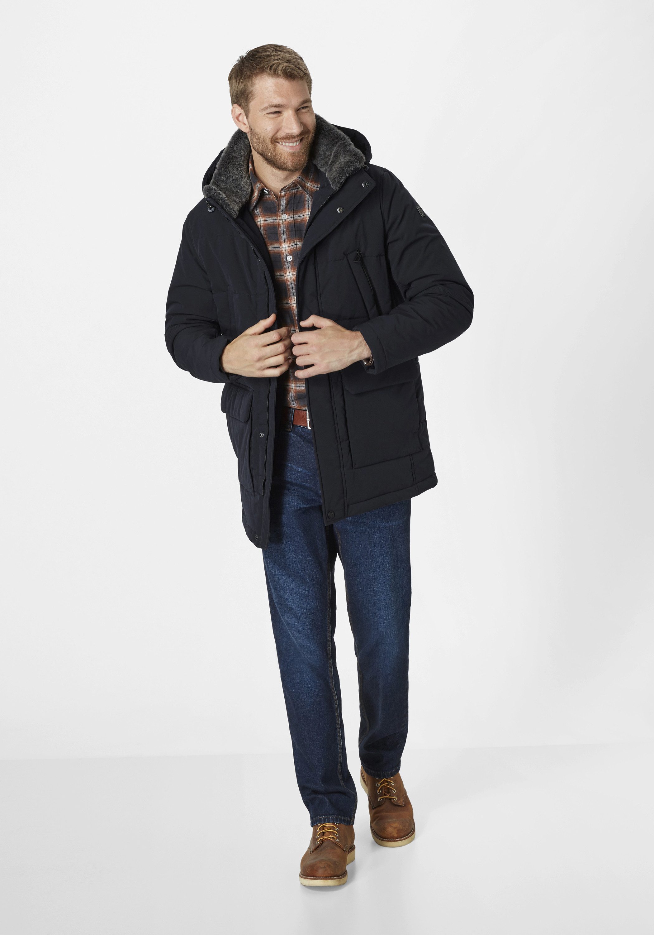 Redpoint Winterjacke ERIC 2.0 Warme Winterjacke mit Kunstfellkragen und Kapuze