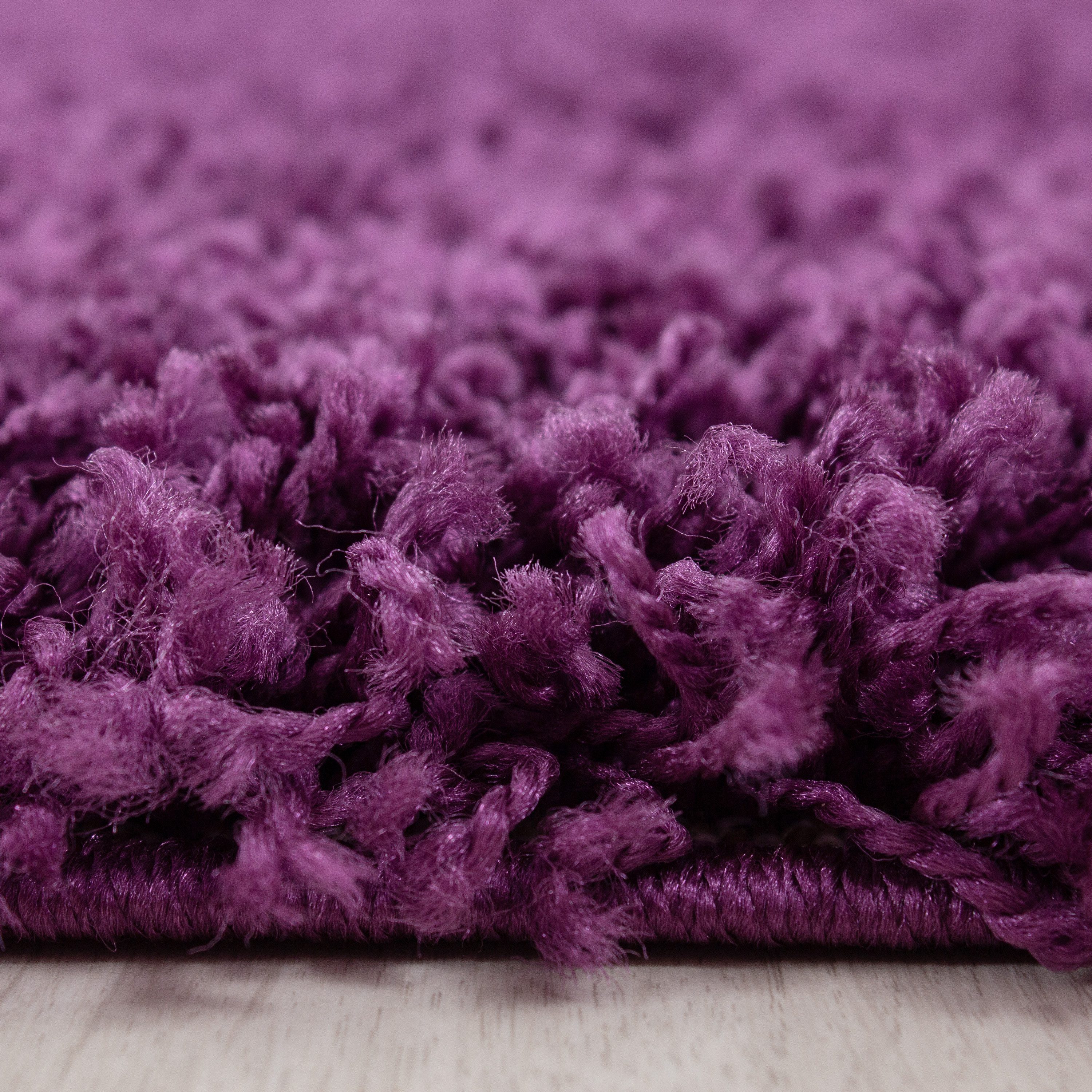 KADIMA DESIGN Teppich Shaggy Hochflorteppich Wohnzimmer Läufer Rund Waschbar RHEIN, Läufer, Höhe: 32 mm, Violett, 60x110 cm, Wohnzimmerteppich Strapazierfähig W – Bild 4 von 5