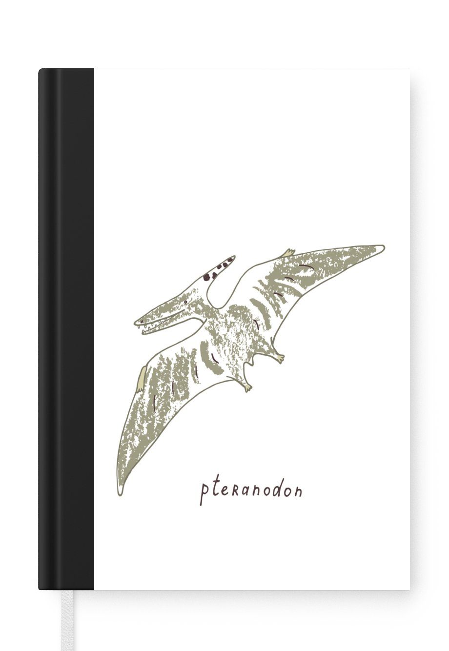 MuchoWow Notizbuch Kinderzimmer - Pteranodon - Grün - Jungen - Mädchen - Kinder, Journal, Merkzettel, Tagebuch, Notizheft, A5, 98 Seiten, Haushaltsbuch