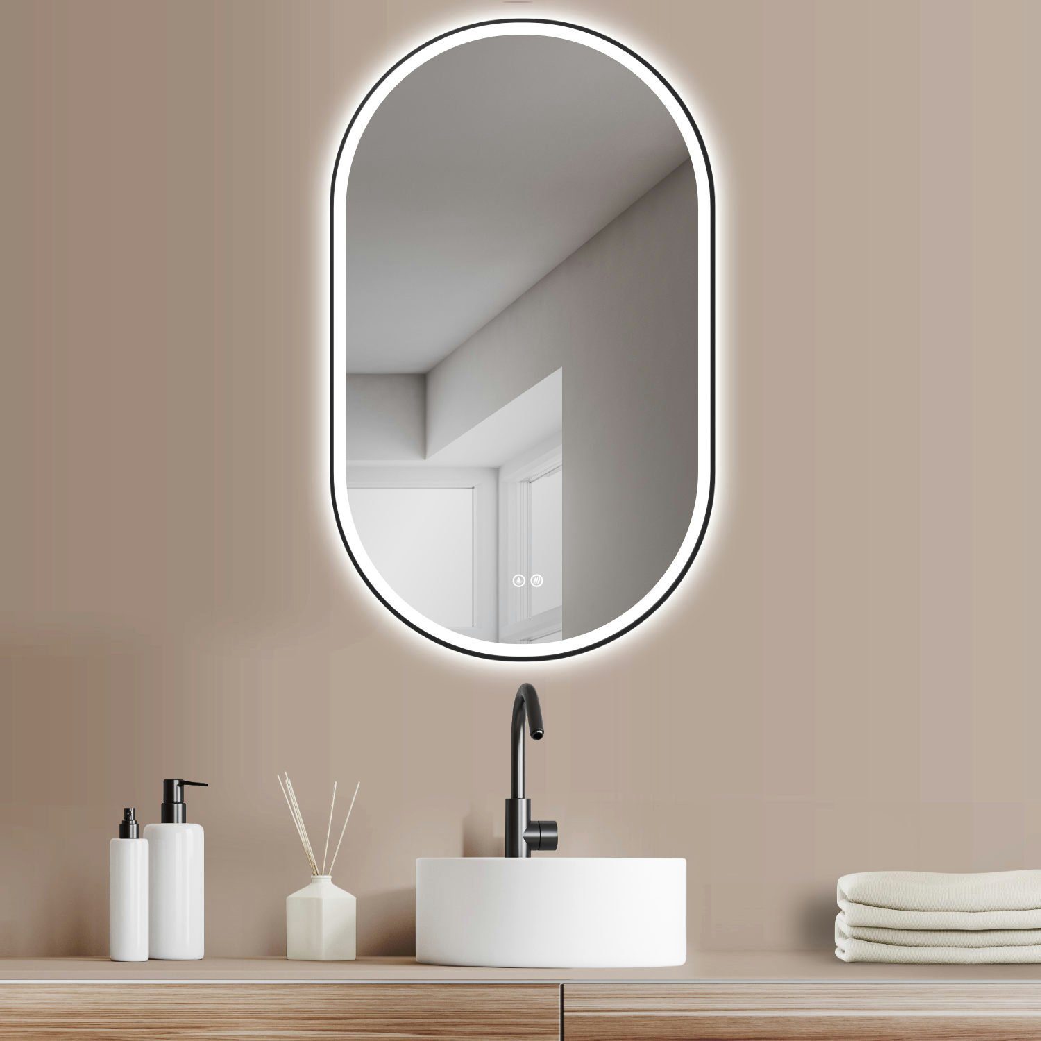 HOKO Badspiegel LED Design Antibeschlag Wandspiegel günstig online kaufen