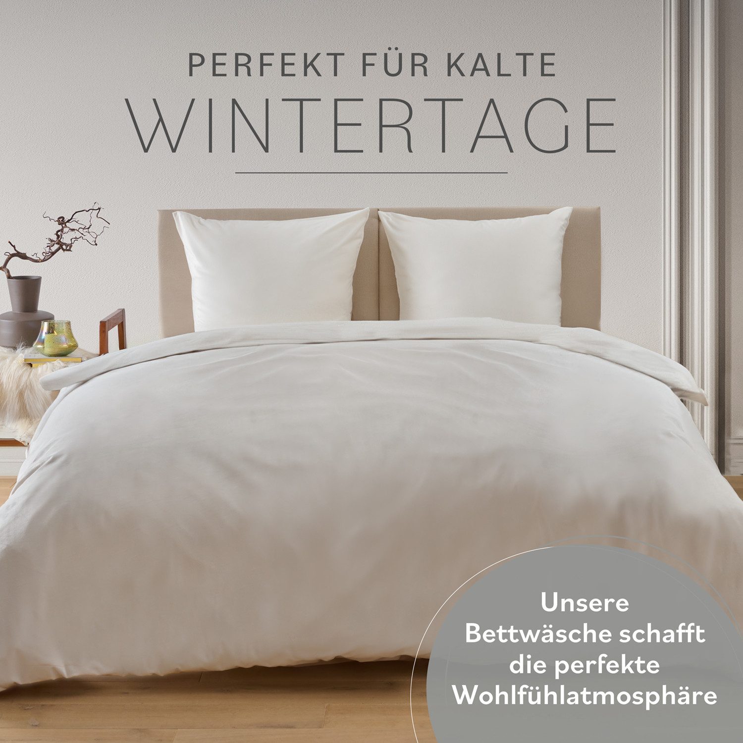 Blumtal Bettwäsche Cashmere-Touch Plüsch, warme Winterbettwäsche + Kopfkissenbezug – Bild 3 von 5
