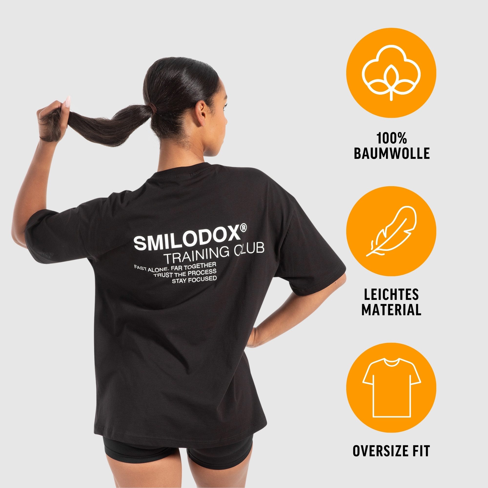 Smilodox T-Shirt Cyris, Oversize Shirt, Unisex, mit Backprint, Sport & Freizeit 100% Baumwolle, Weich, Casual, Streetwear