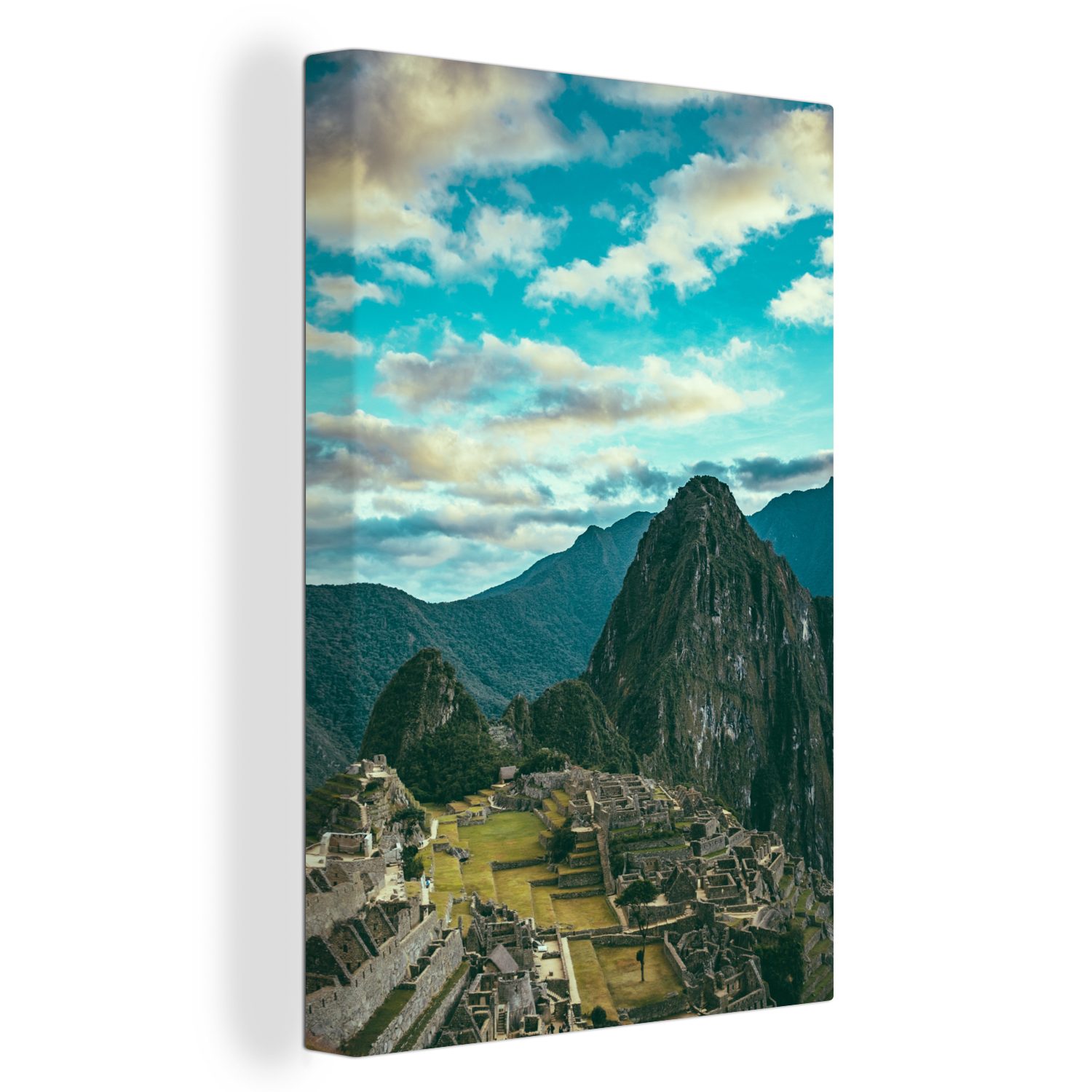 [38 % RABATT] OneMillionCanvasses® Leinwandbild Peru - Berg Picchu, bespannt (1 Leinwandbild St), - Gemälde, 20x30 cm Machu fertig Zackenaufhänger, inkl