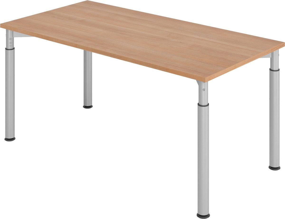 HAMMERBACHER Schreibtisch Schreibtisch 160x80cm Nussbaum/Silber