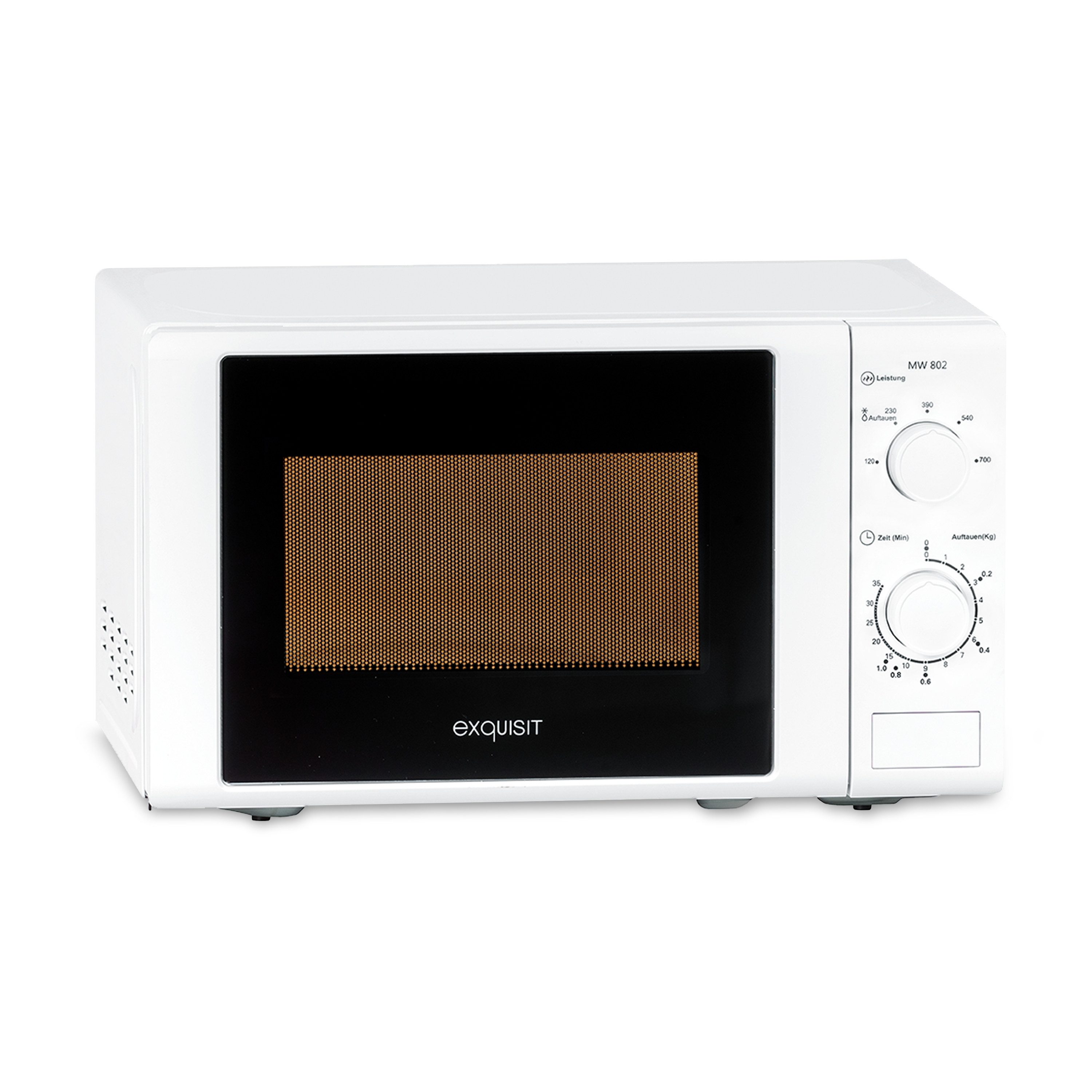 exquisit Mikrowelle MW 802, Mikrowelle, 20,00 l, 20 Liter, 25,5 cm Drehteller, inkl. Timer, einfach Bedienung, 700 Watt