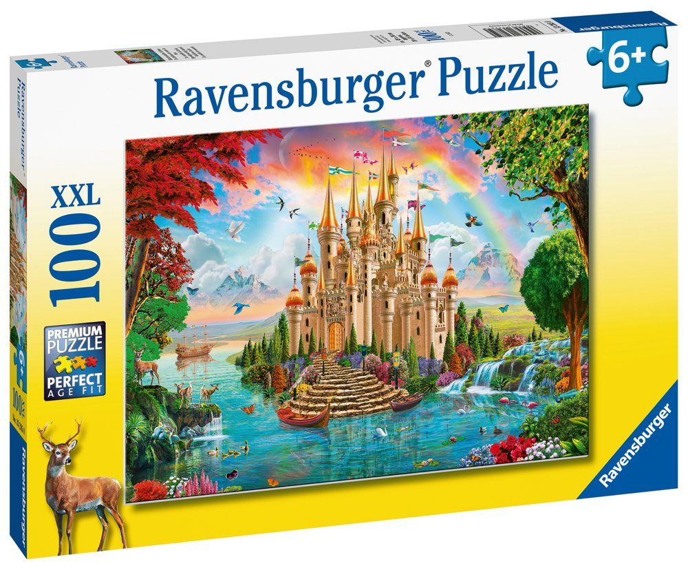 Ravensburger Puzzle 100 Teile Ravensburger Kinder Puzzle XXL Märchenhaftes Schloss 13285, 100 Puzzleteile