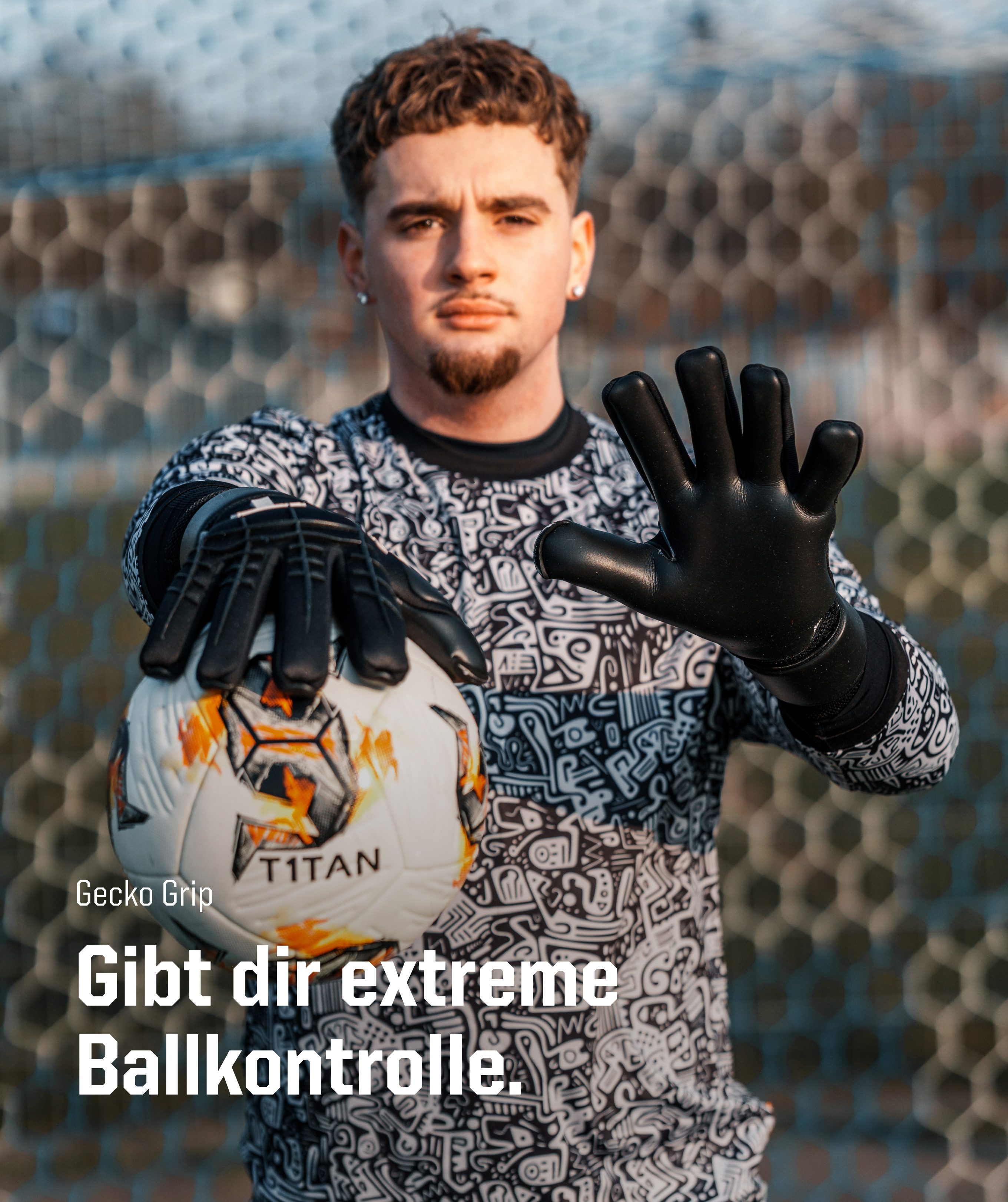 T1TAN Torwarthandschuhe Erwachsene, Fingerschutz, Shadow BEAST, Größe 6-11