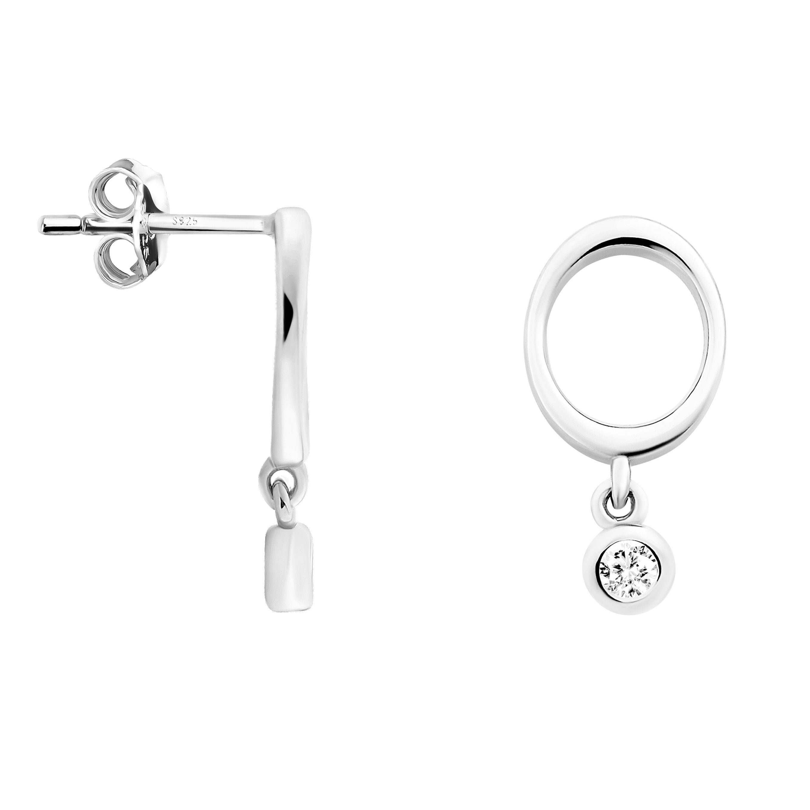 Silber Damen Paar Ohrstecker Milani Schmuck 925 Sofia Kreis,