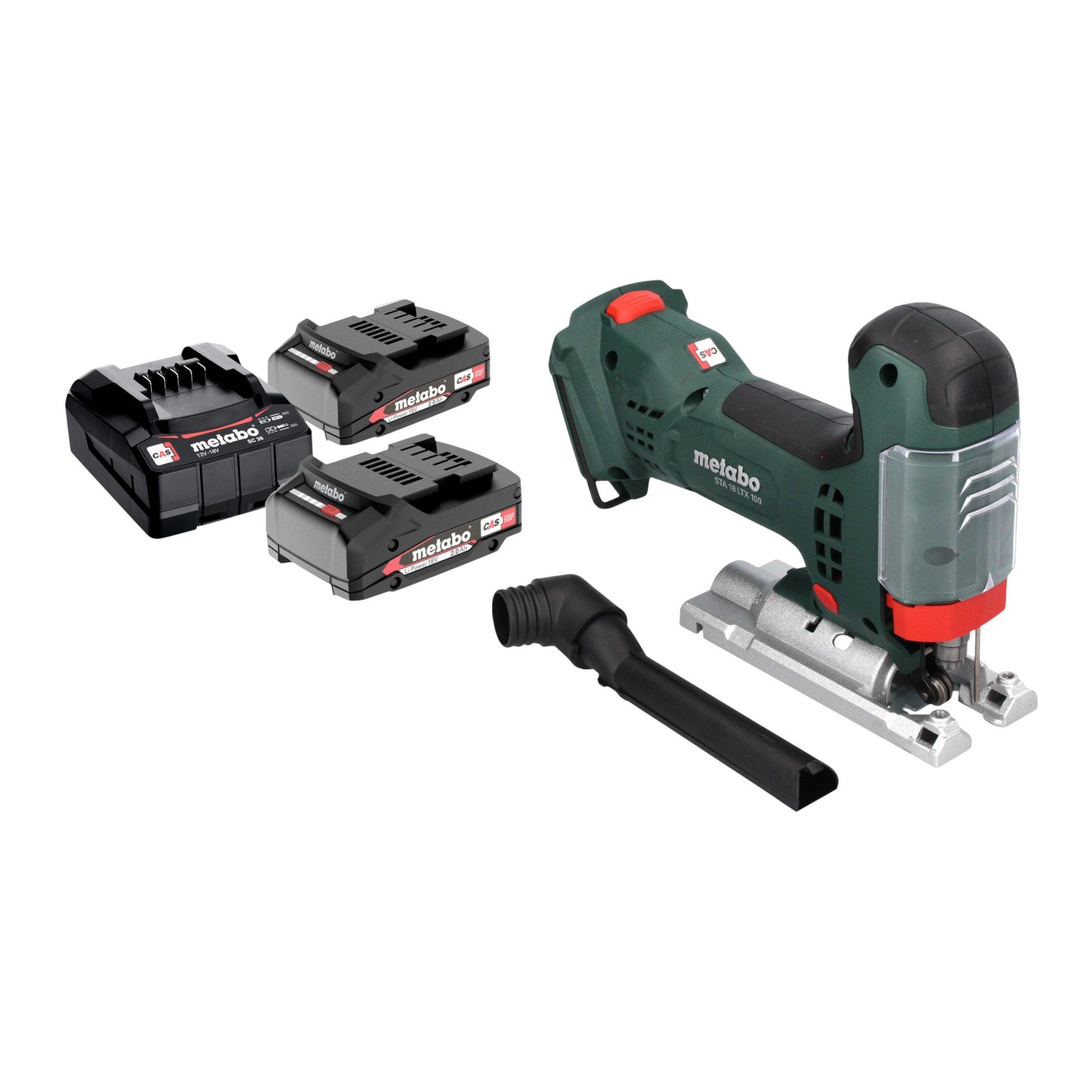 metabo Stichsäge STA 18 LTX 100 18 V Brushless + 2x Akku 2,0 Ah + Ladegerät