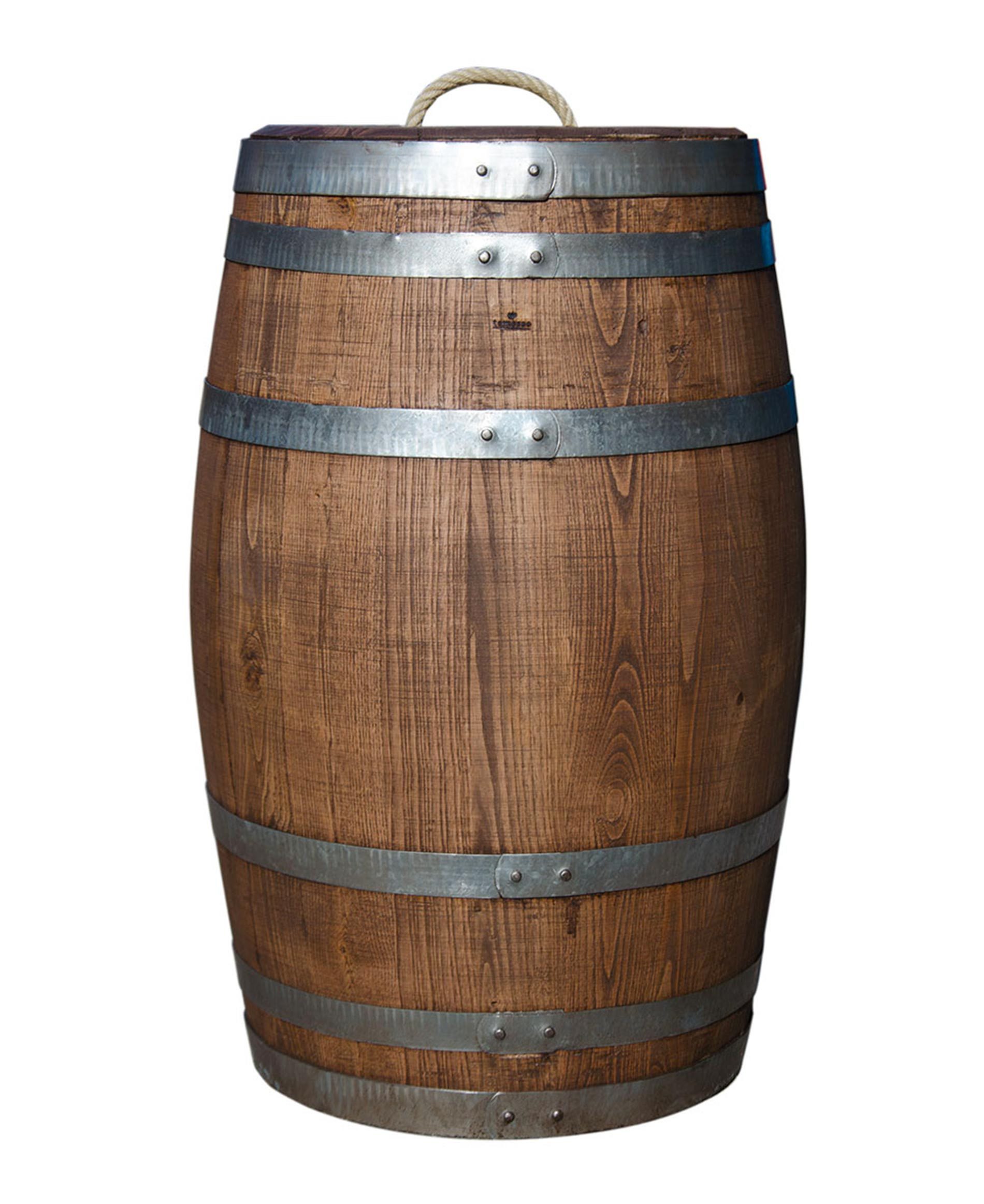 Temesso Regentonne 100 oder 150L Holzfass als Regenfass PALISANDER, neu aus Kastanienholz