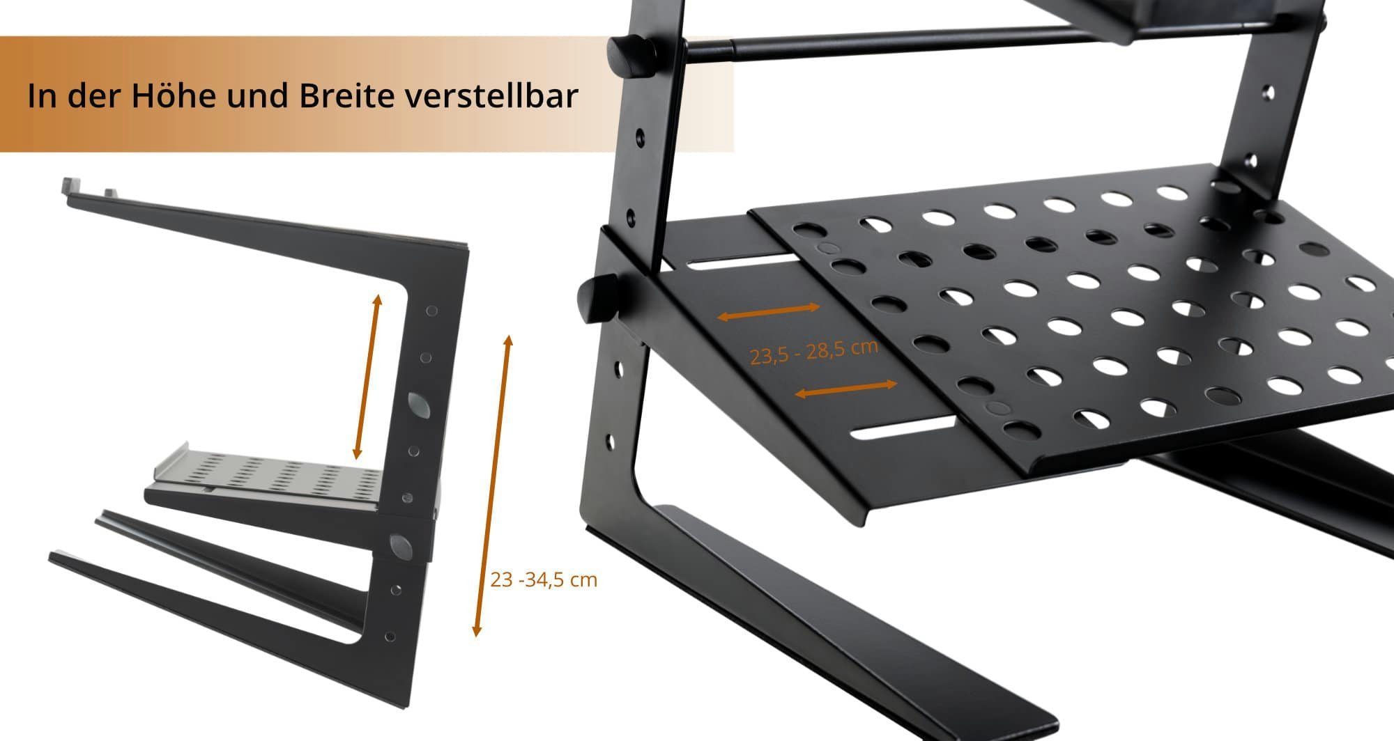 Pronomic Laptop-Ständer Pronomic LS-200 Laptop Stand Deluxe, (Zusätzliche Ablagefläche für weiteres Equipment)