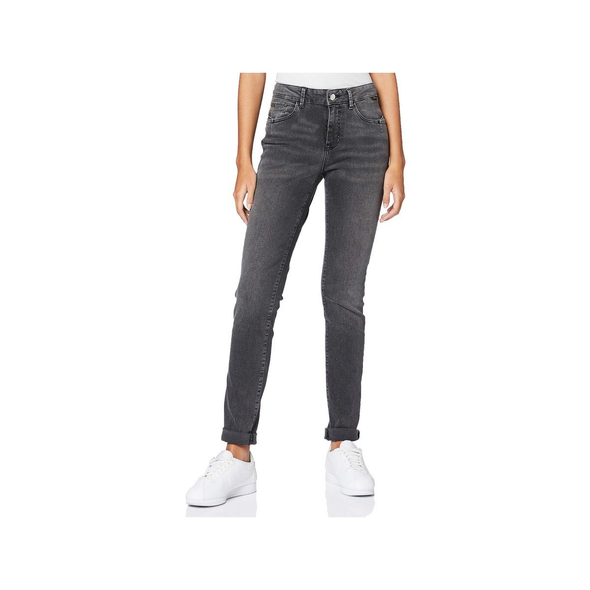 Mavi Slim-fit-Jeans grau regular (1-tlg)