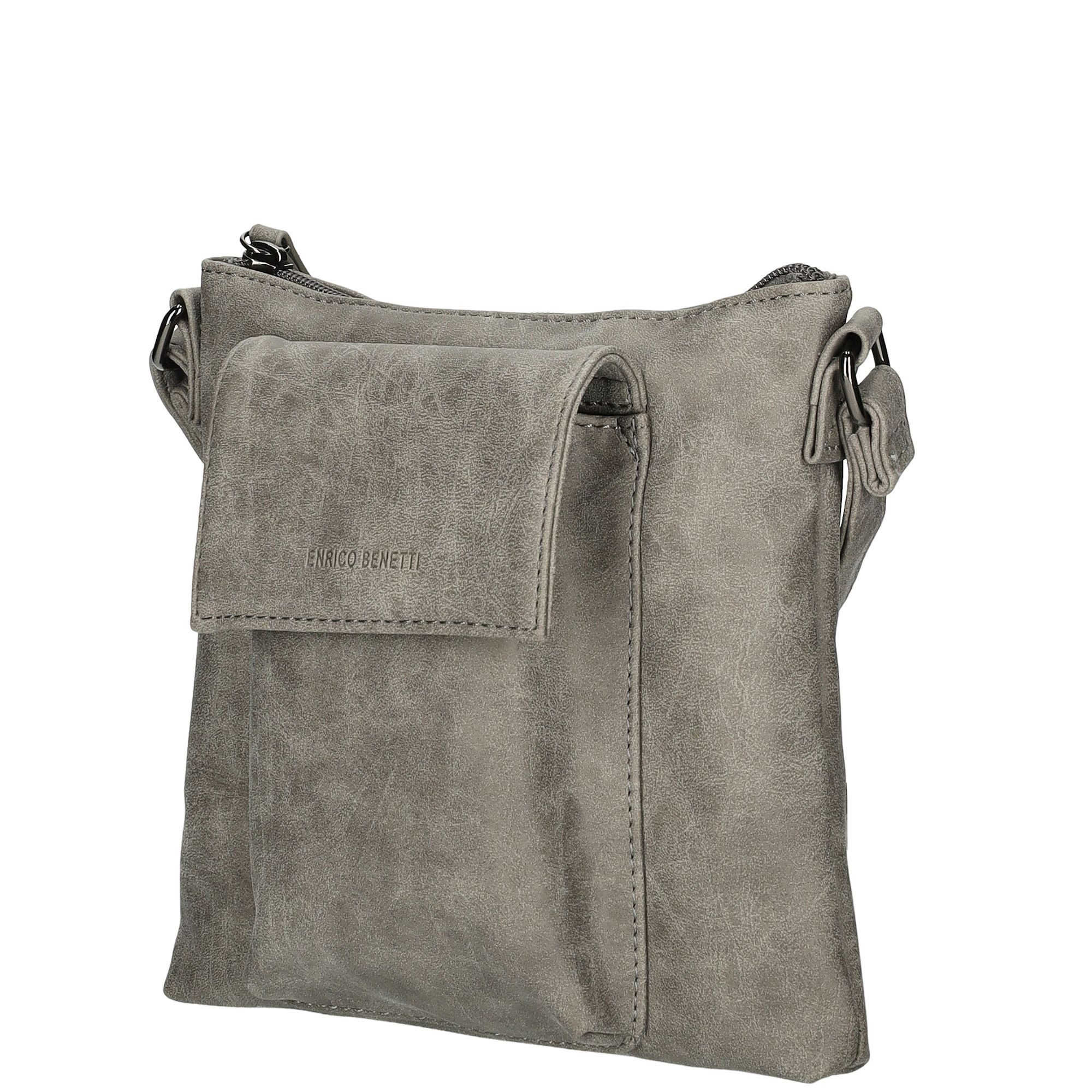 Christian Wippermann Umhängetasche Damen Tasche Schultertasche Umhängetasche Crossover Bag (einzeln), Leder Optik Handtasche Schwarz