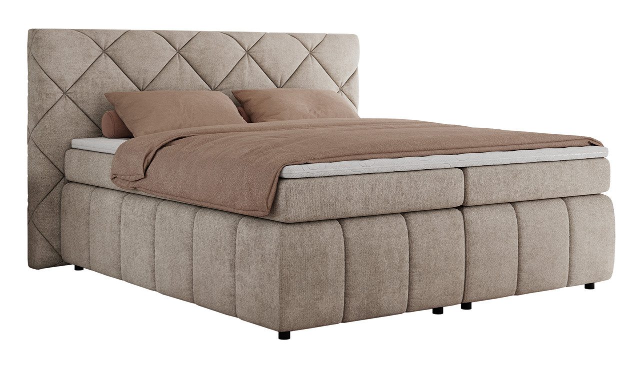 MKS MÖBEL Boxspringbett RITA (Packung, Set, Topper T25, T30-Schaum, gestepp günstig online kaufen