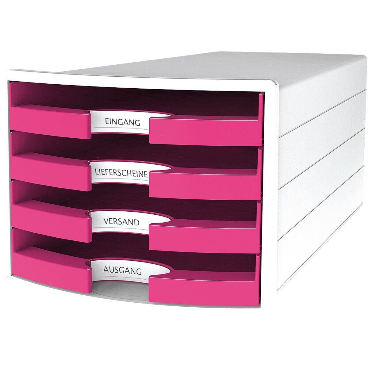 HAN Schubladenbox Impuls, mit 4 stapelbar pink offen, Schubladen