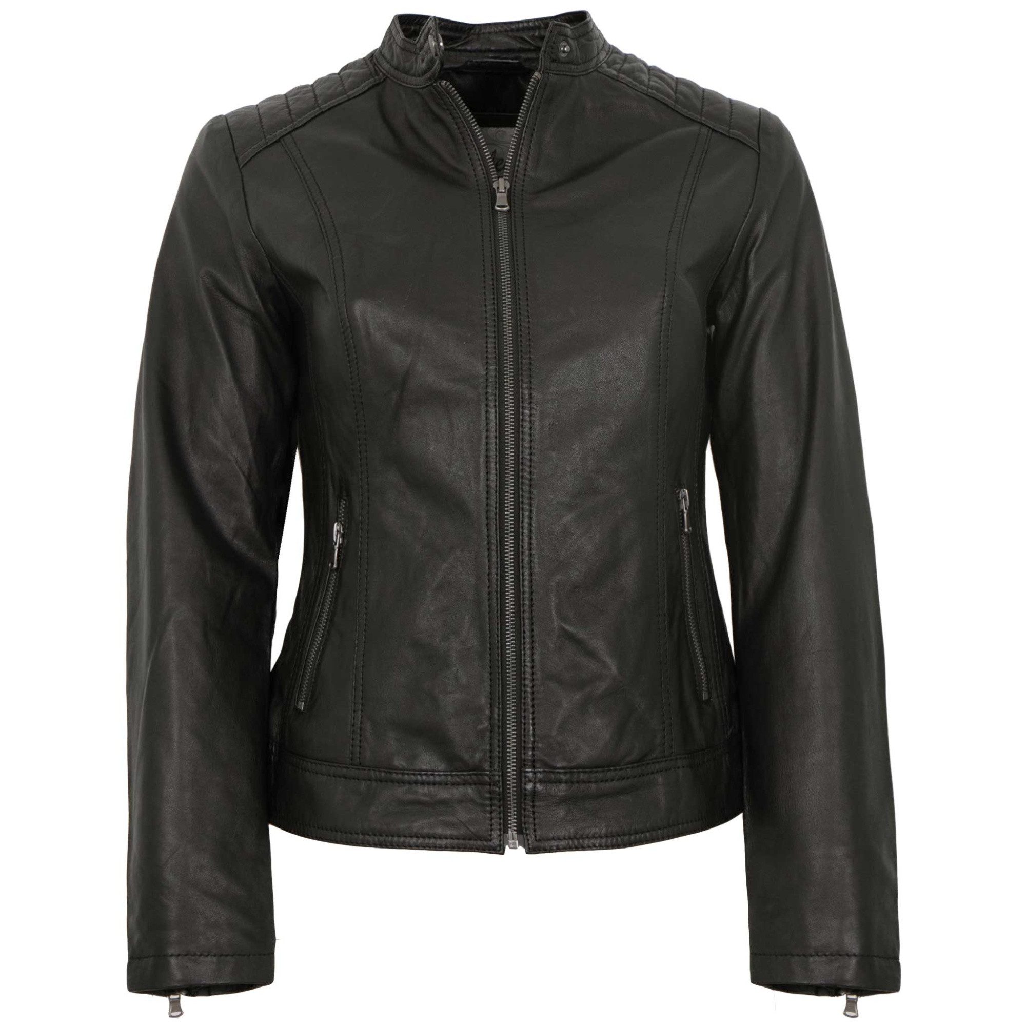 7eleven Lederjacke Marylin 7eleven - Damen Lederjacke Lammnappa schwarz