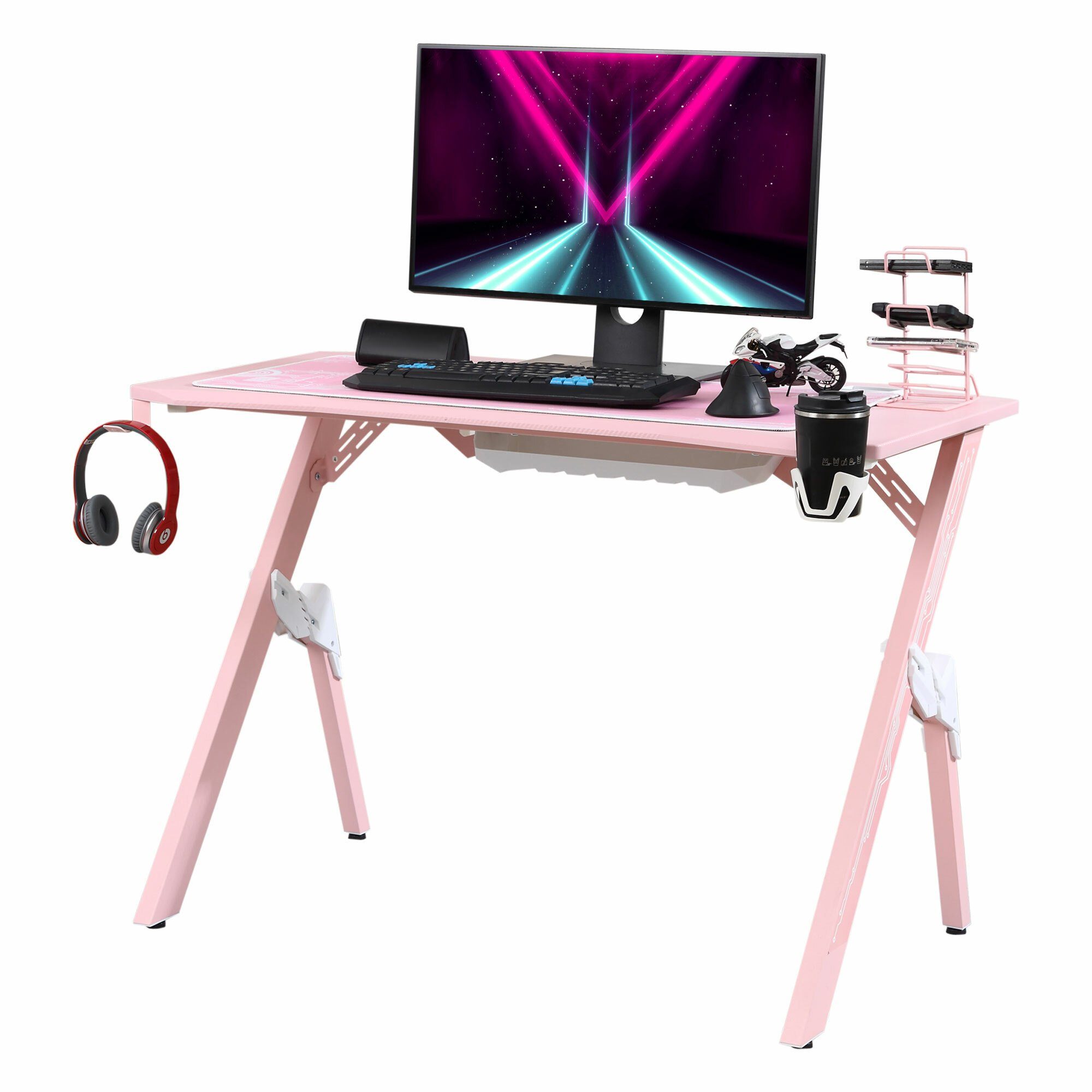 HOMCOM Gaming Tisch Schreibtisch