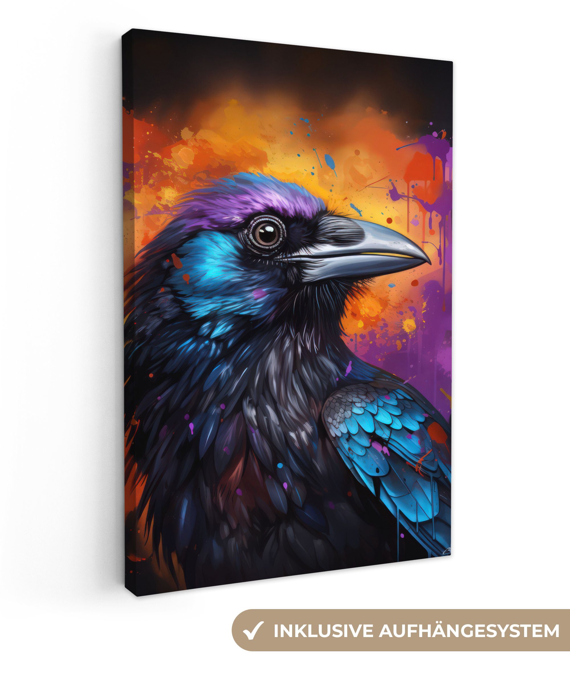 OneMillionCanvasses® Leinwandbild Vogel - Krähe - günstig online kaufen