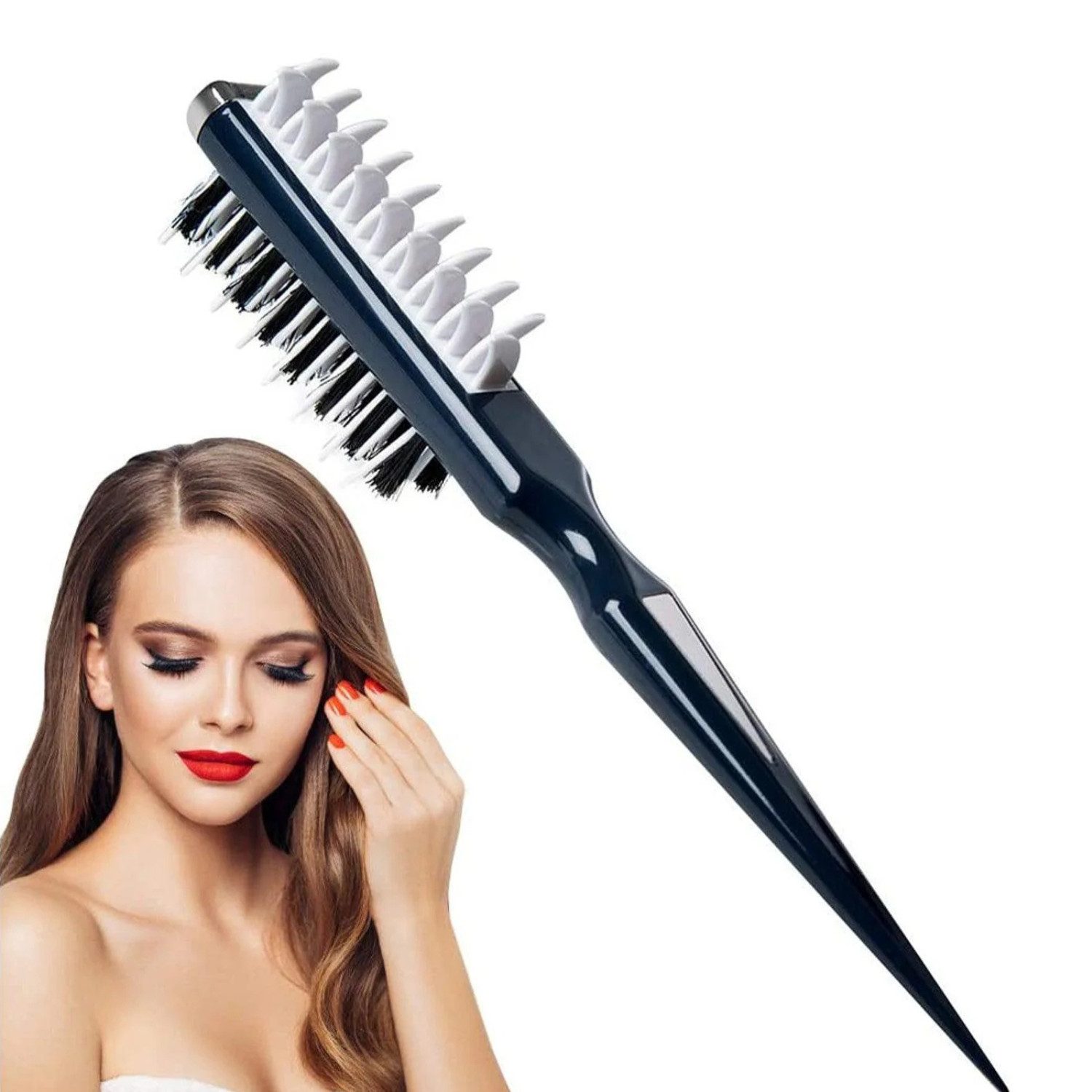 Dilara Haarbürste Professioneller Toupierkamm - Doppelseitige Volumenbürste zum Stylen, 1-tlg., Salon-Volumen & Glanz in Sekunden – die Profi-Bürste für jeden Haartyp