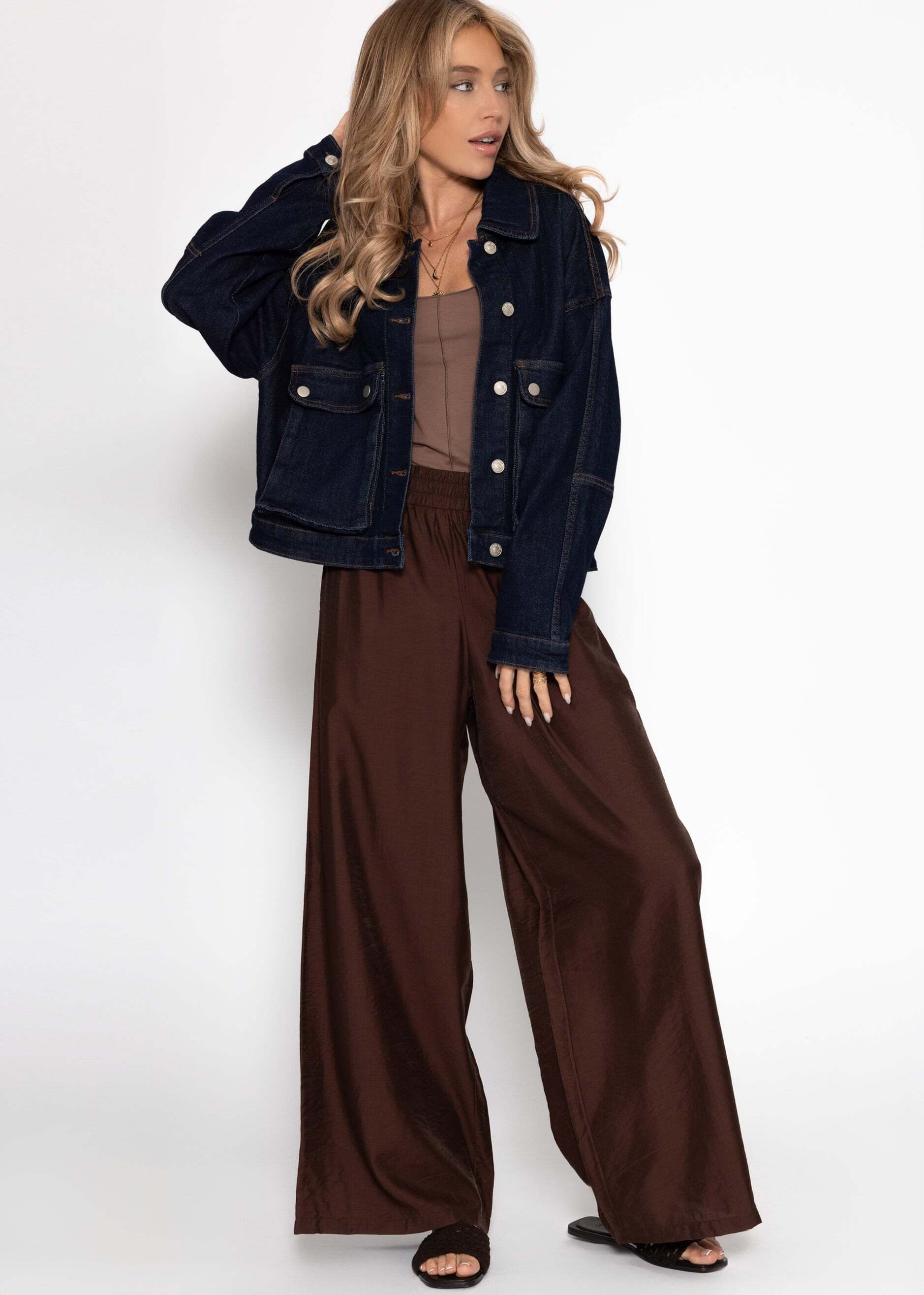 SASSYCLASSY Blusenjacke Oversize Jeans Jacke mit günstig online kaufen