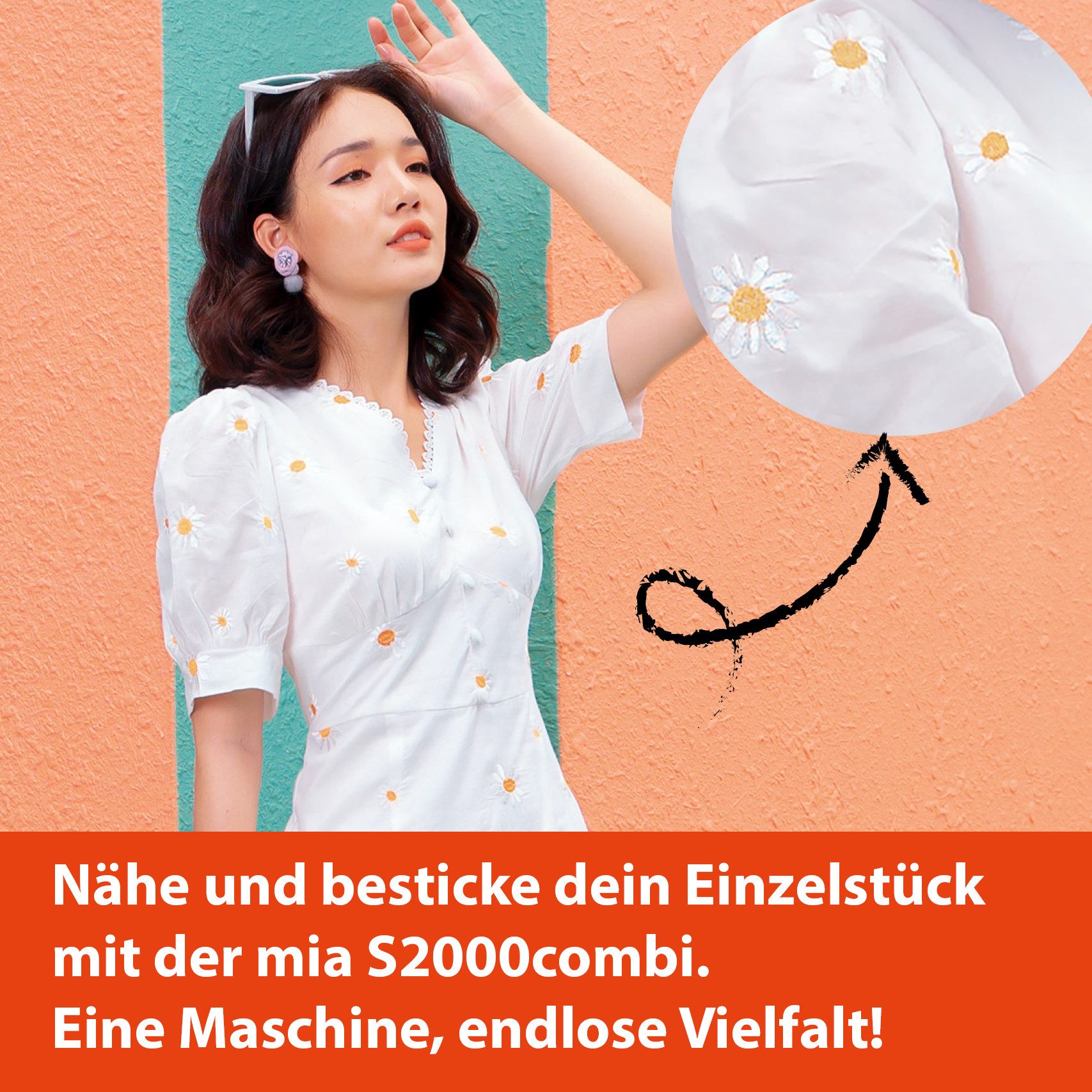 GLAESER home Näh- und Stickmaschine GLAESERhome miaS2000combi Stick- & Nähmaschine, 160 Programme – Bild 4 von 5