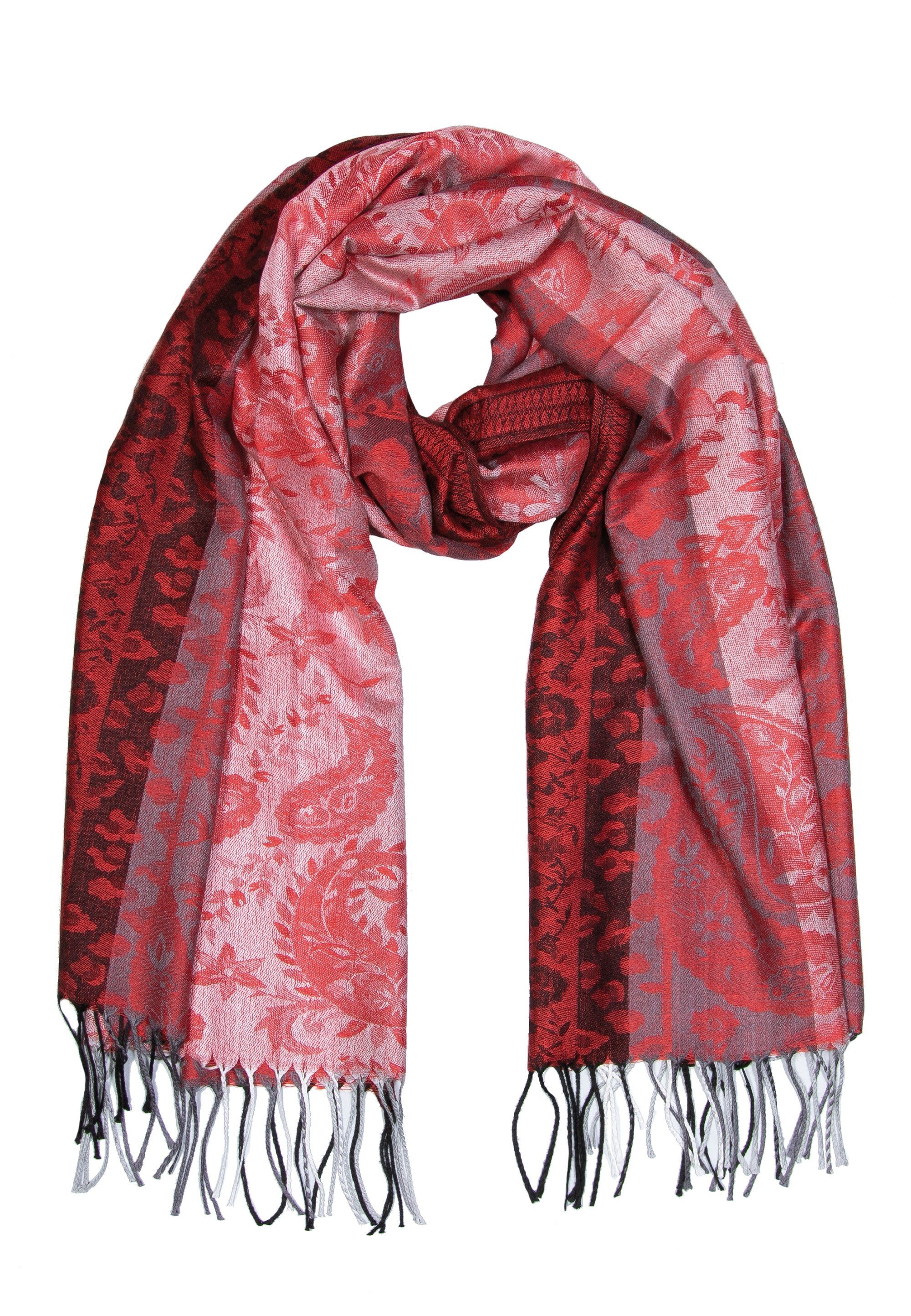 Goodman Design Modeschal Schal Romantik mit lebendigen Farben, Sehr hochwertiges Material Rot