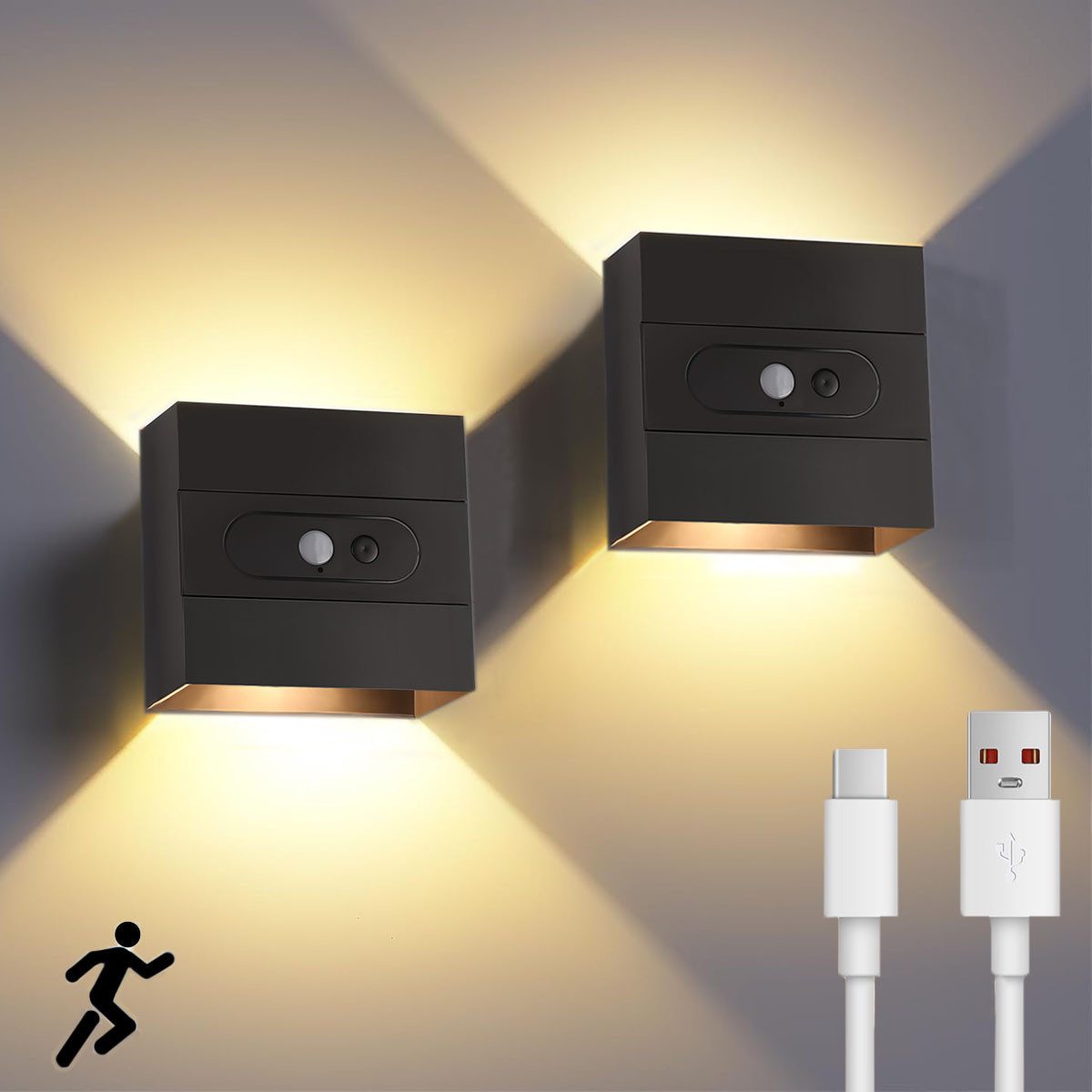 oyajia LED Wandleuchte 2 Stück Kabellose günstig online kaufen