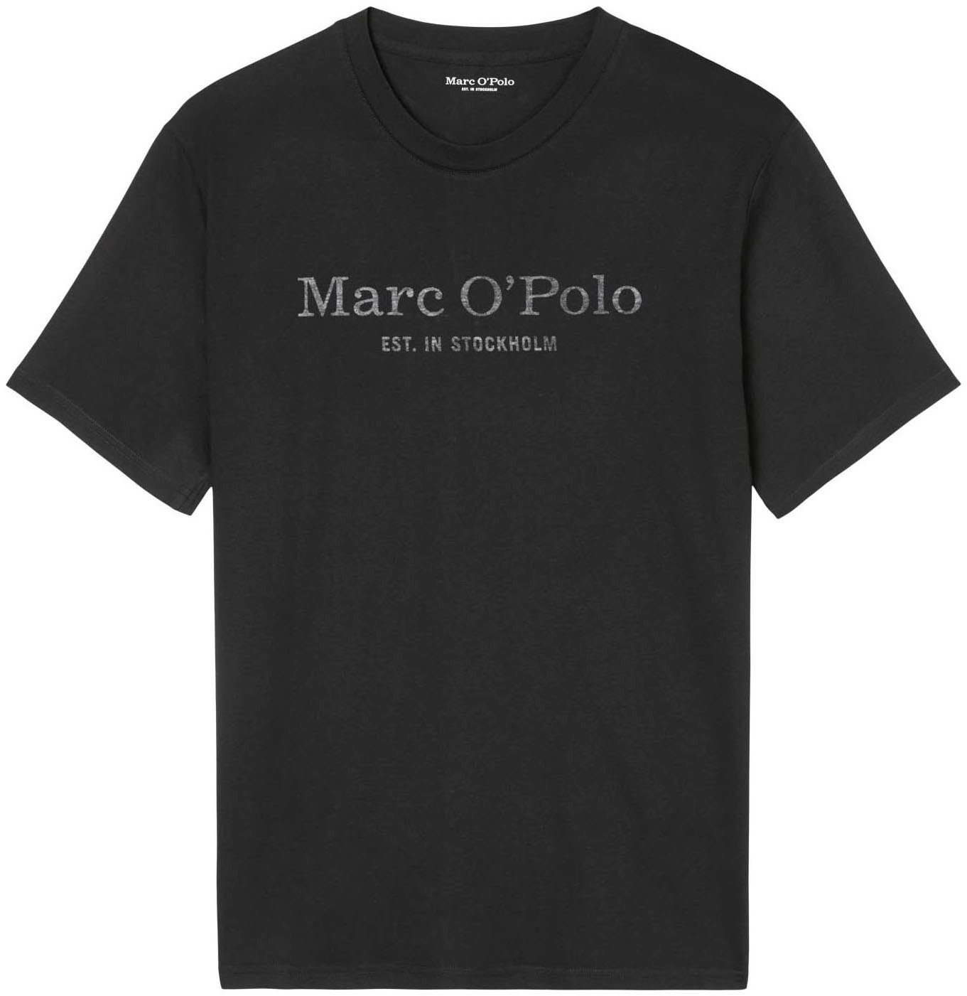schwarz Logo-T-Shirt O'Polo Marc T-Shirt klassisches