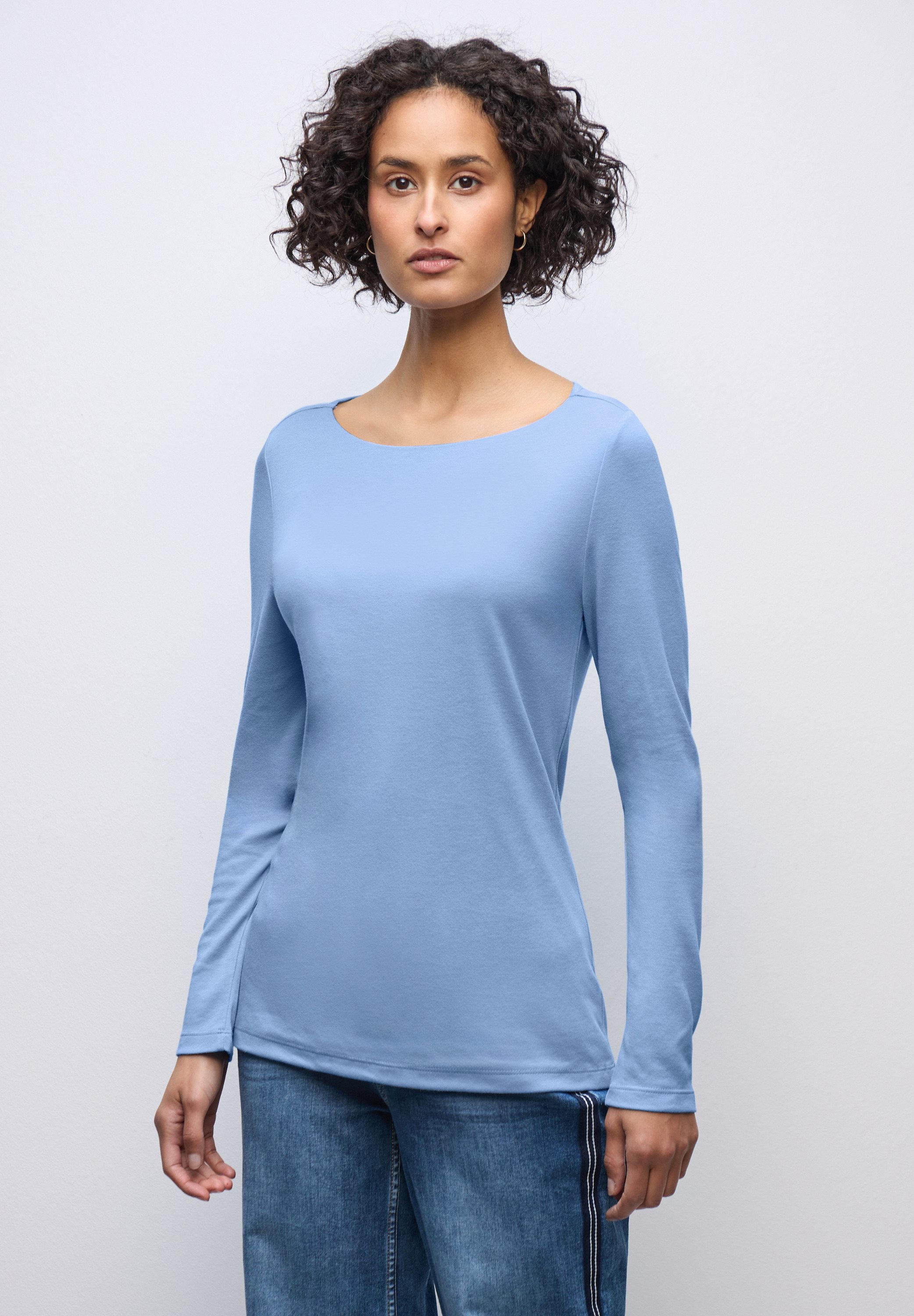 STREET ONE Langarmshirt in Unifarbe günstig online kaufen