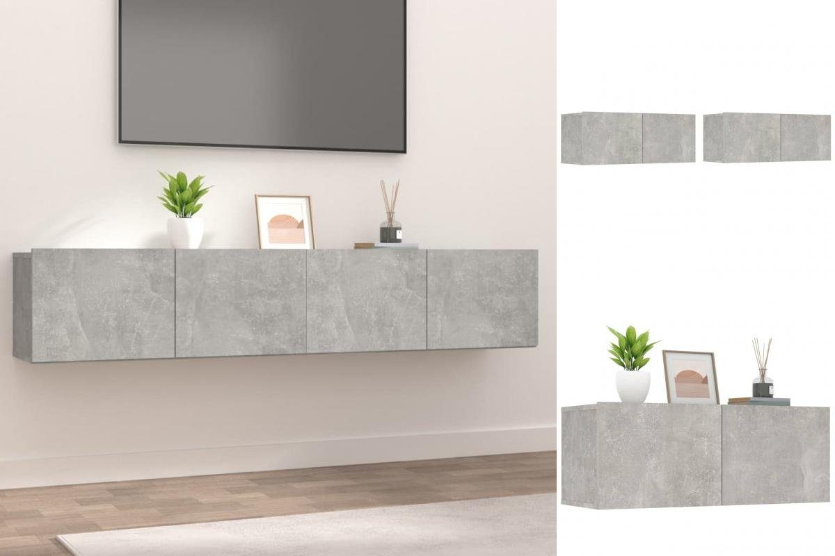 vidaXL Kleiderschrank TV-Schränke 2 Stk Betongrau 80x30x30 cm Holzwerkstoff Wandschränkchen