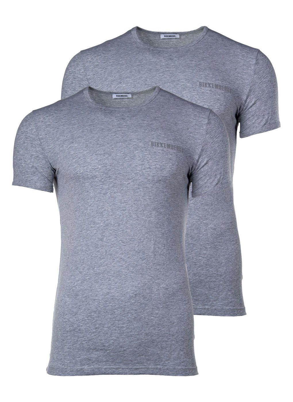 Bikkembergs T-Shirt Herren Grau T-Shirt, Pack - Unterhemd BIPACK, 2er