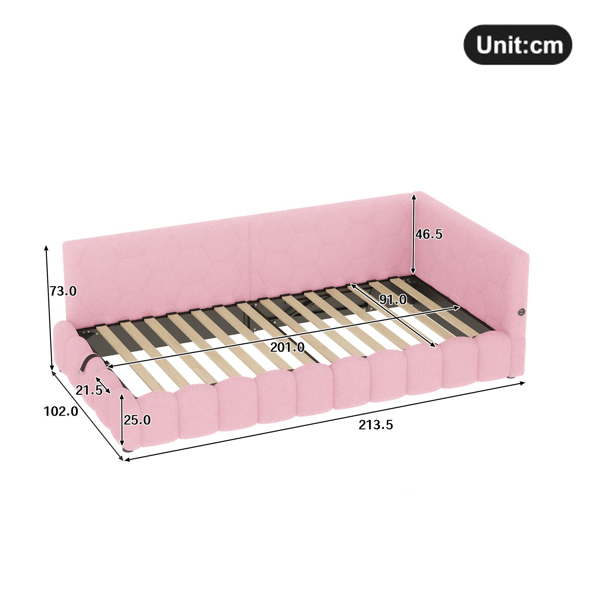 Flieks Daybett, Hydraulisches Polsterbett Tagesbett Schlafsofa 90x200cm mit günstig online kaufen