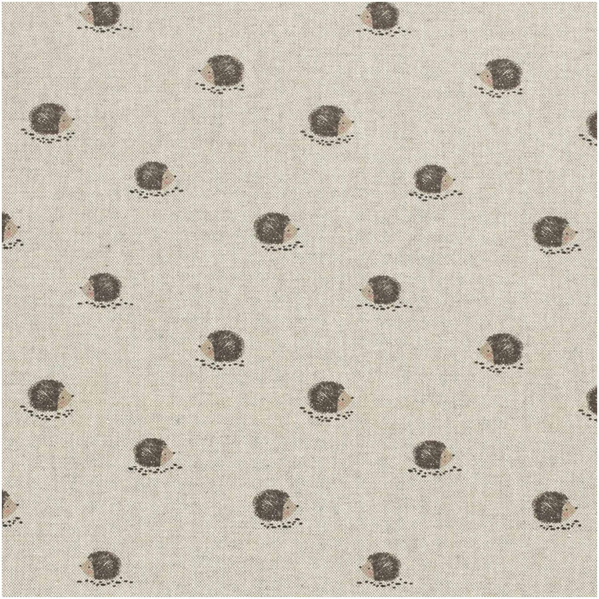 maDDma Stoff Dekostoff Halbpanama Tiere ab 1 x 1,4 m Farbwahl, Igel natur