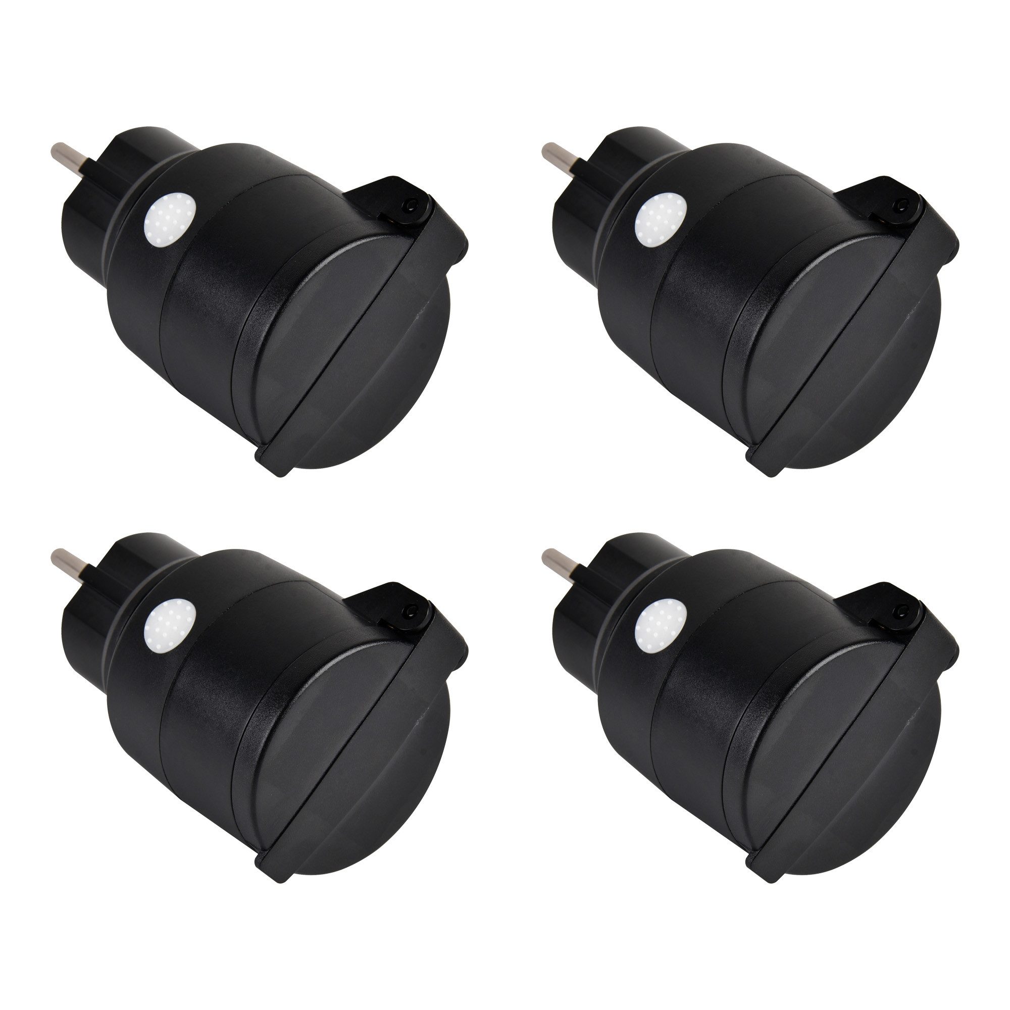 Hyrican Steckdose 4er Pack Smart WIFI Steckdose, 10A, Alexa/ Google kompatibel, geeignet für Außeneinsatz, IP44