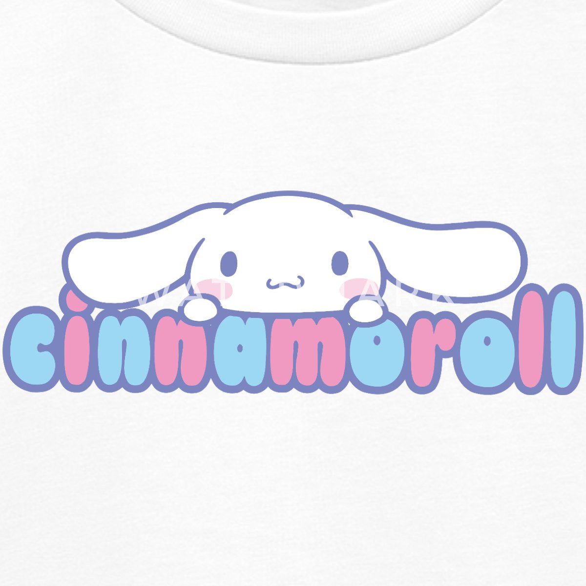 Spreadshirt T-Shirt Cinnamoroll Guckt Über Schriftzug Teenager Premium T-Shirt (1-tlg)