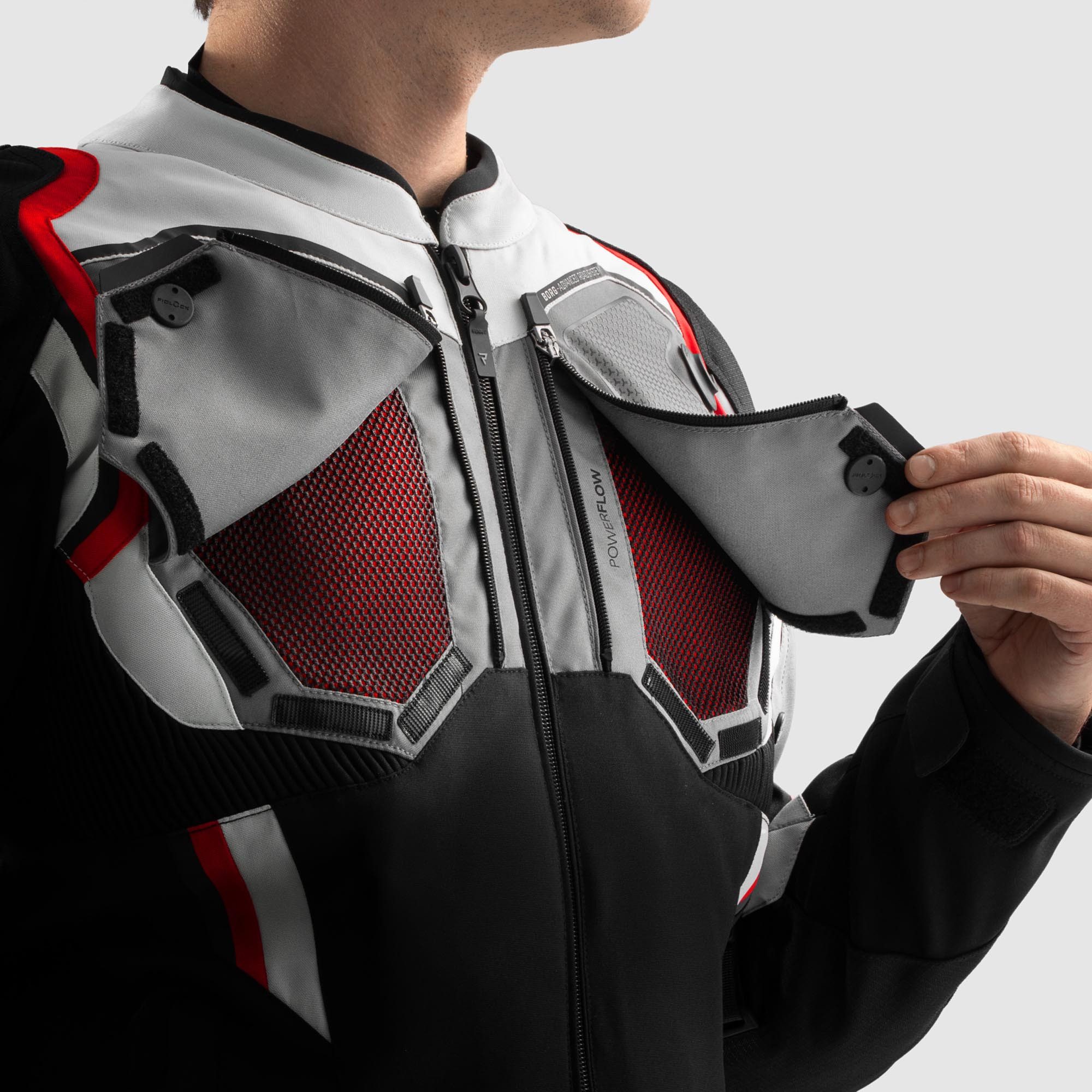 Rebelhorn Motorradjacke Borg 2 wasserdichte Motorrad Textiljacke Rückenprotektor enthalten,Verbindungsreißverschluss,Ellenbogenpro
