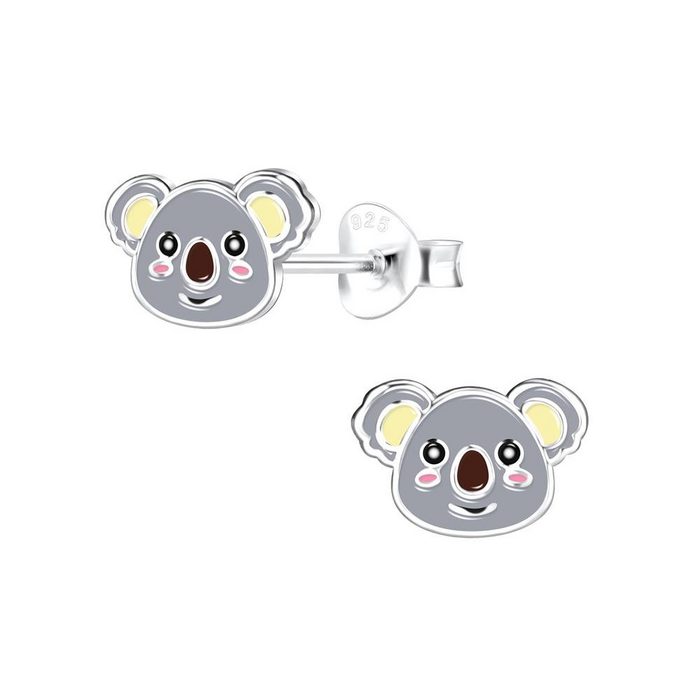 BUNGSA Ohrring-Set Ohrstecker Koala aus 925 Silber Kinder (1 Paar (2 Stück) 2-tlg) Ohrschmuck Ohrringe