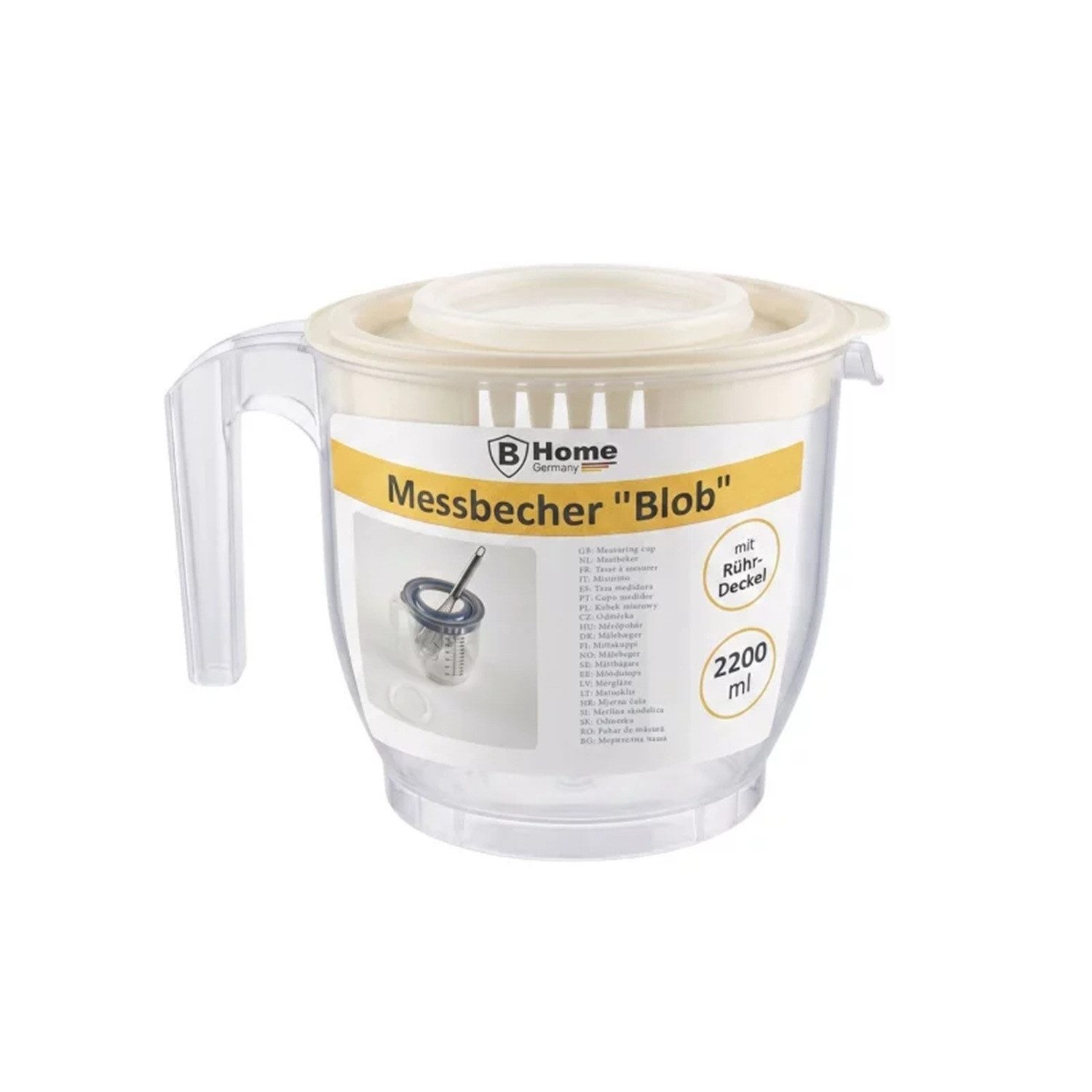 B-Home Messbecher 2-in-1 Messbecher & Rührschüssel, mit Deckel 2200 ml, für Backen und Kochen – Bild 3 von 4