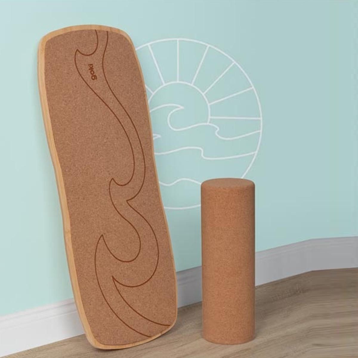 goki Balancetrainer Balance Board mit Kork Waikiki Beach, verschiedene Schwierigkeitsstufen möglich.