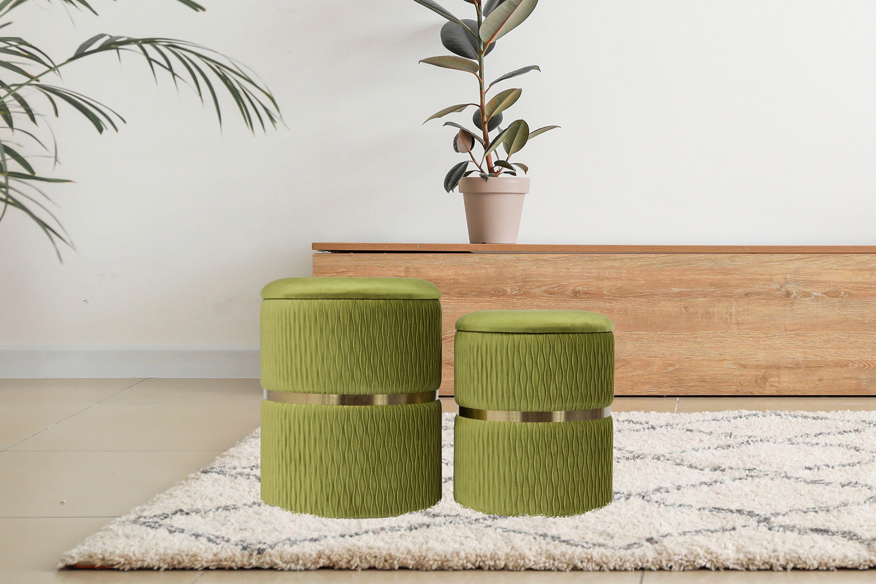 Kayoom Sitzhocker Hocker Milas 2er-Set, Praktischer günstig online kaufen