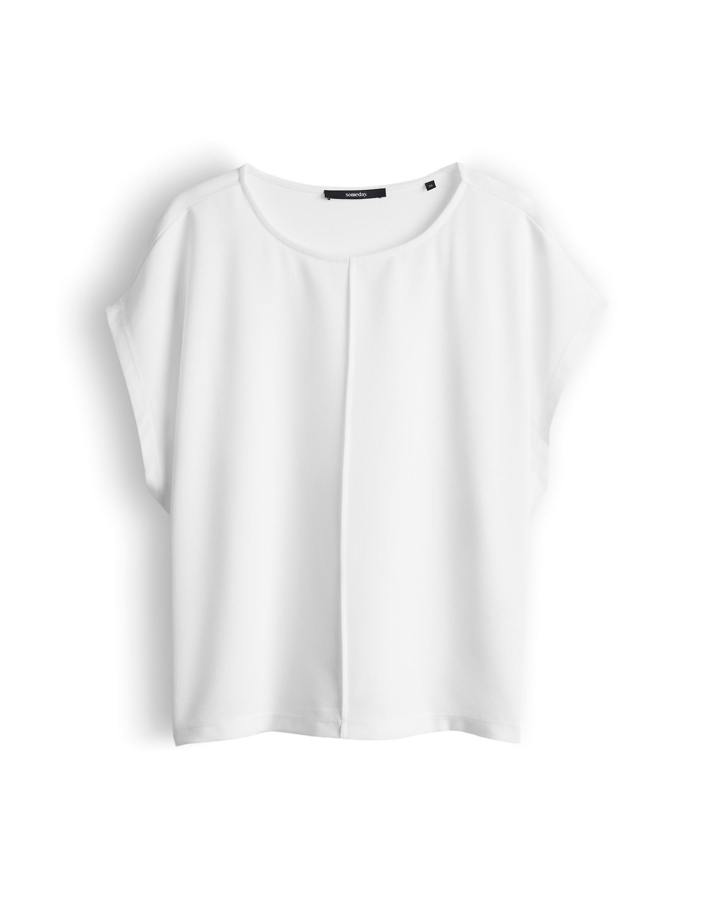 someday Kurzarmshirt Kalotta summer im Materialmix mit weichem Griff Ovale Form mit moderner Biese