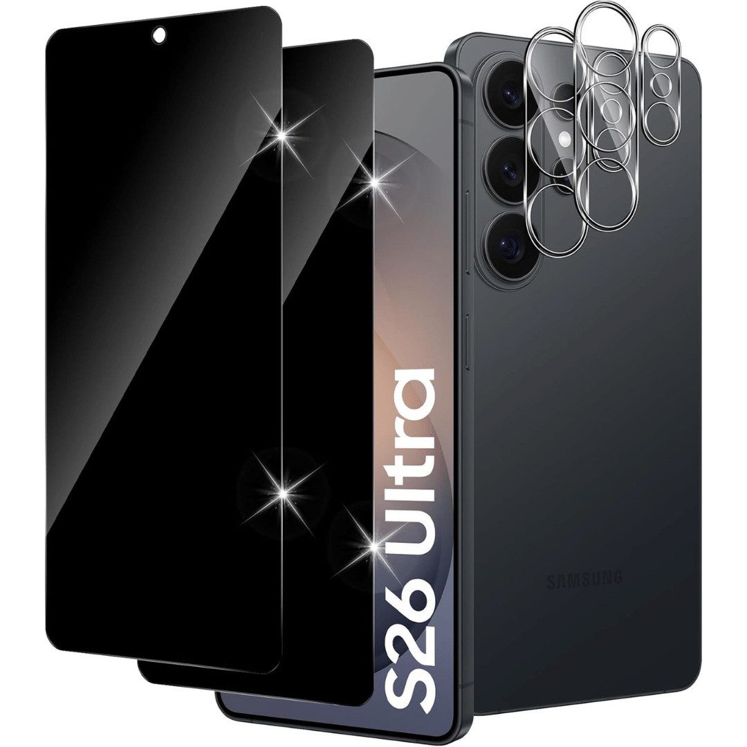 SmartUP Displayschutzglas 2X Schutzglas für Samsung Galaxy S26 Ultra Blickschutz Display Kamera für Samsung Galaxy S26 Ultra, 4 Stück, Anti-Spy, Blickschutz, Privacy
