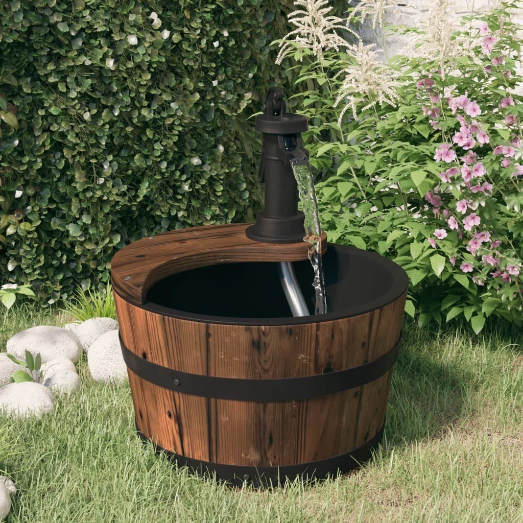 vidaXL Wasserfall Gartenbrunnen mit Pumpe 28x28x34,5 cm Massivholz Tanne