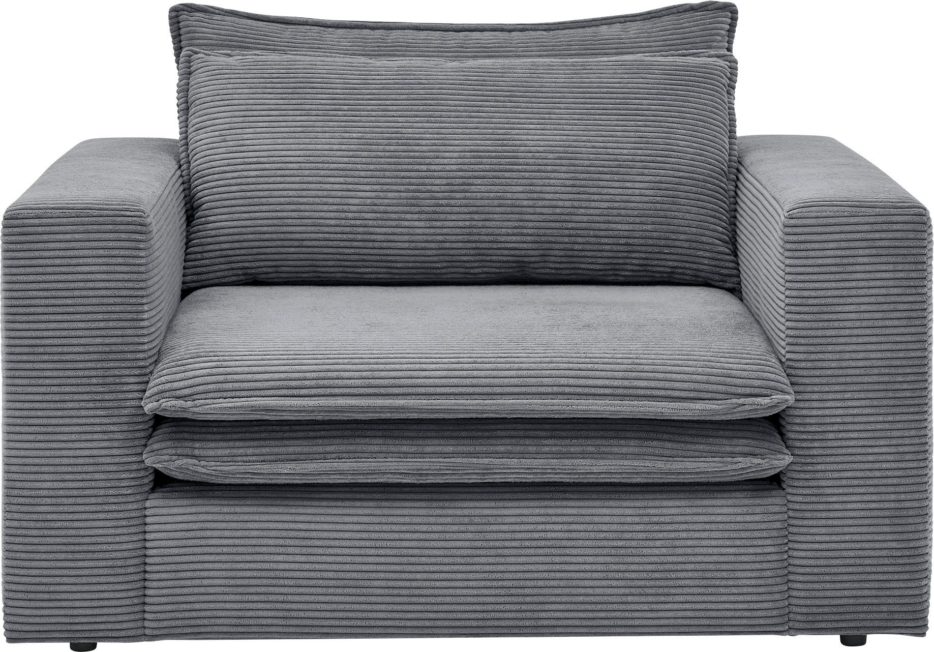 Style Loveseat of Places PIAGGE, Anthrazit Loveseat Cord, Hochwertiger trendiger