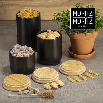 Moritz & Moritz Vorratsdose Moritz & Moritz - Keramik Becher 3er Set, (3er Set, 6-tlg), 400-900 ml - Beschreibbar