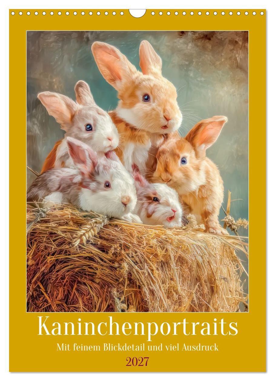 CALVENDO Wandkalender Kaninchenportraits - Mit feinem Blickdetail und viel Ausdruck (Wandkal