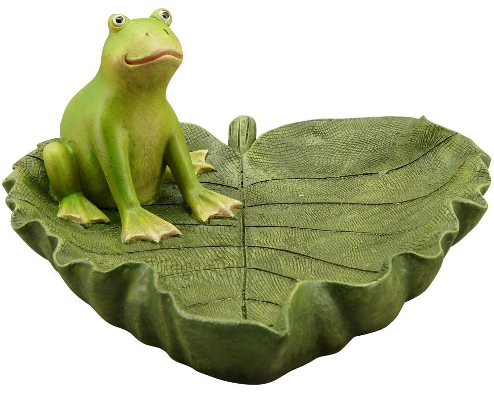 Gartenfigur Widerstandsfähig Blatt Figur 12,5x9 & cm, grün auf matches21 HOBBY frostsicher! HOME witterungsbeständig, Frosch nicht Metall & Gartendeko St), (1 jedoch